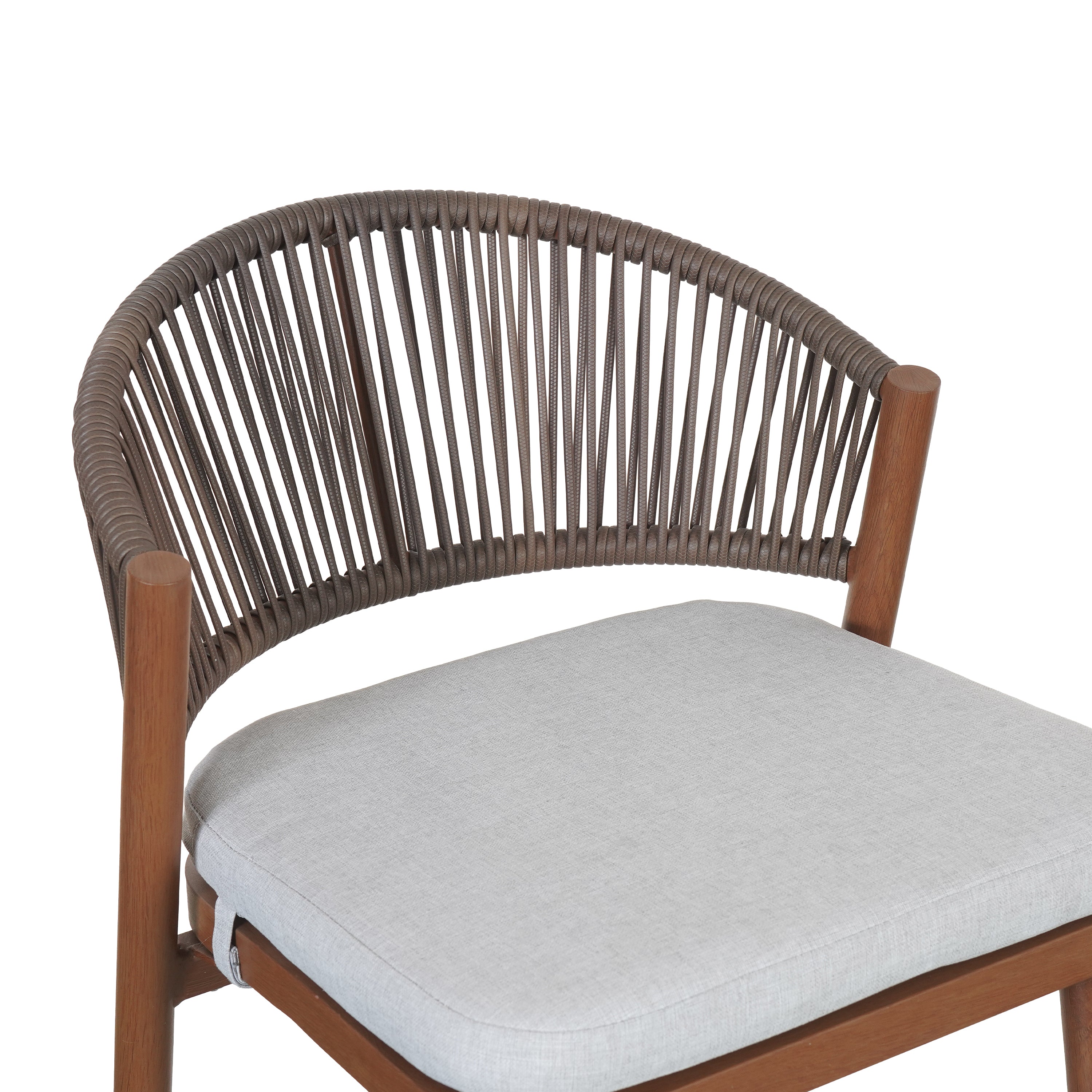 Outdoor Metal Frame Stools with Scallop-Shaped Backrest & Water-Resistant Cushions, Set of 2
