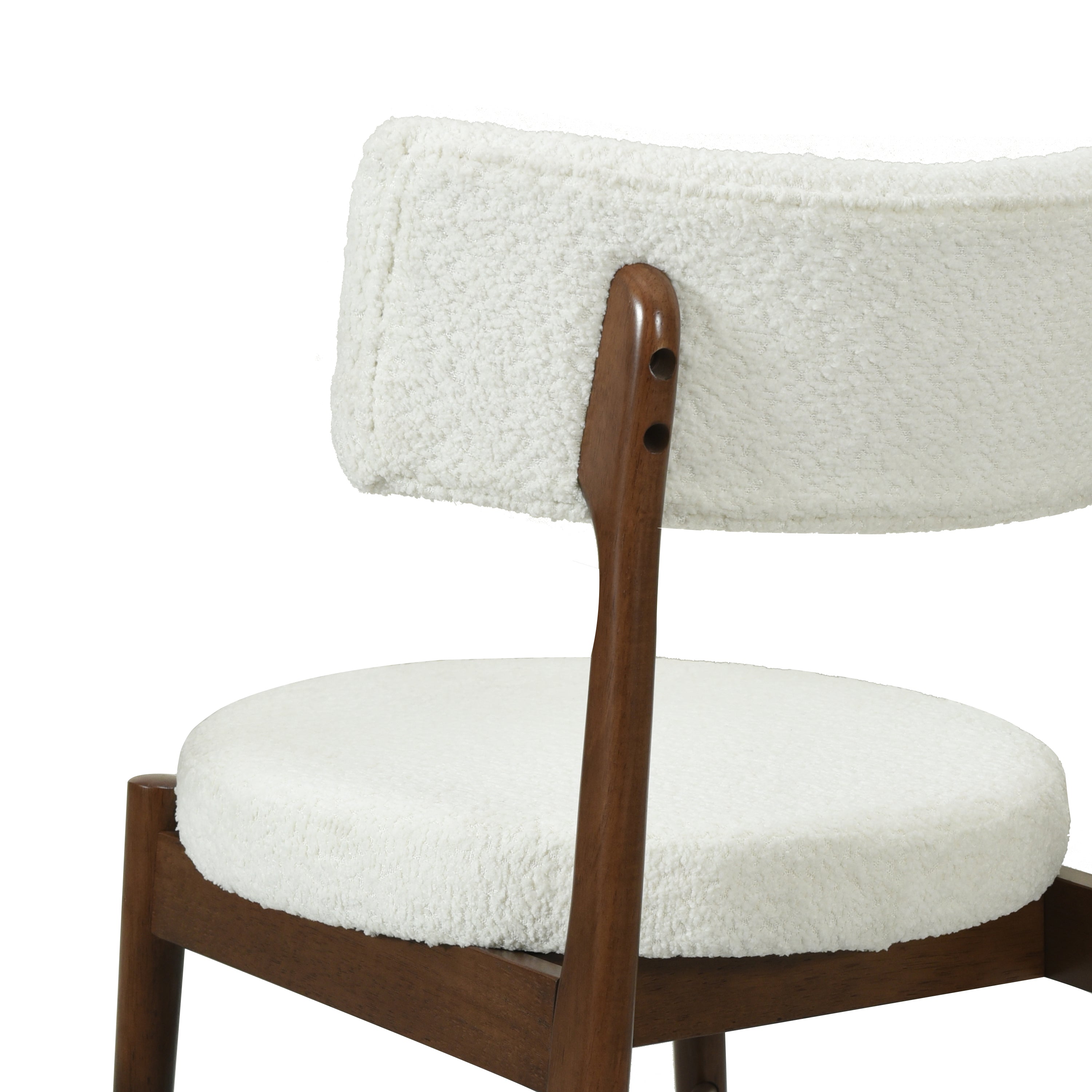 Harveston Mid Century Modern Boucle Upholstered Counter Stools, Set of 2