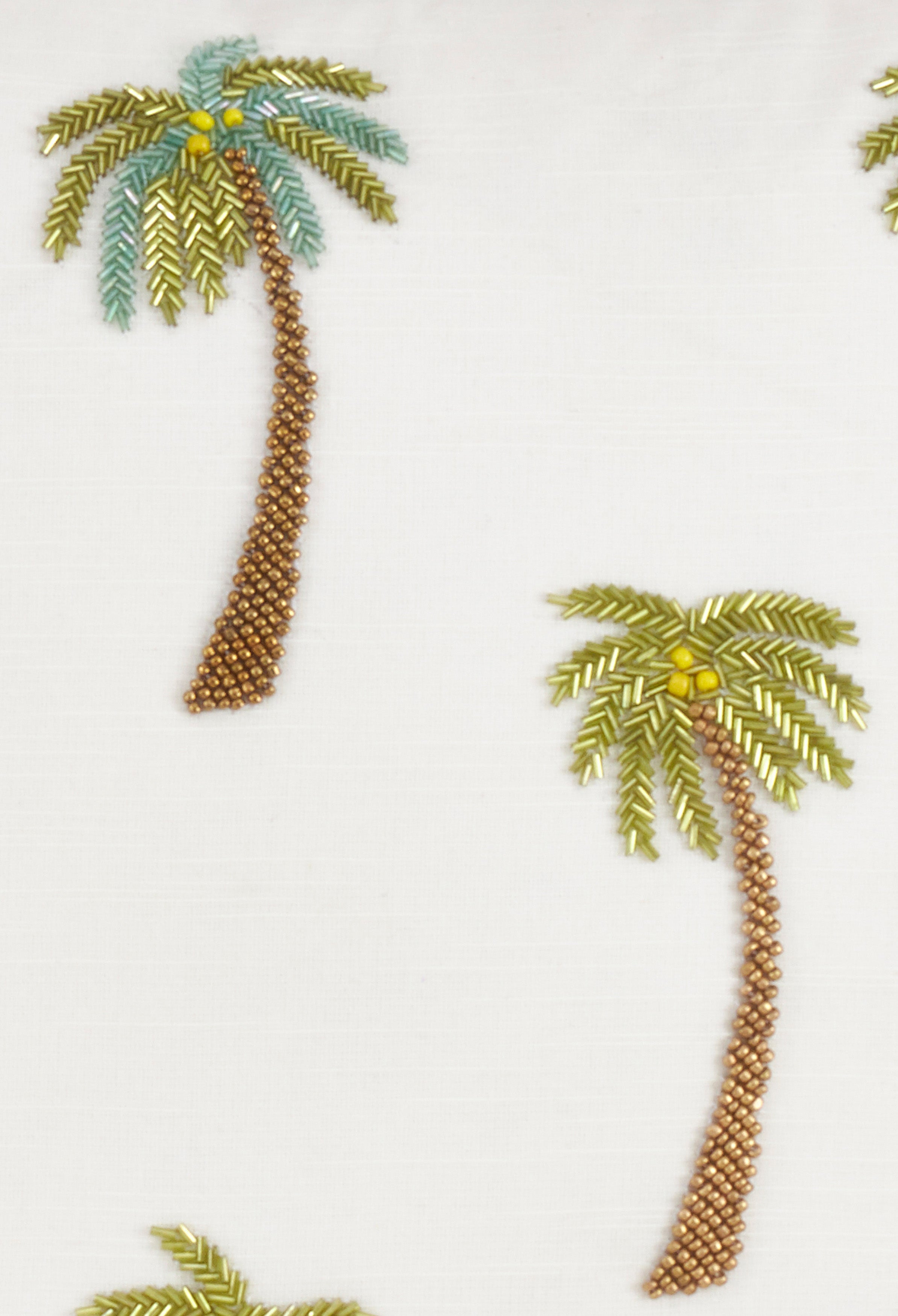 Beaded Palm Tree Throw Pillow