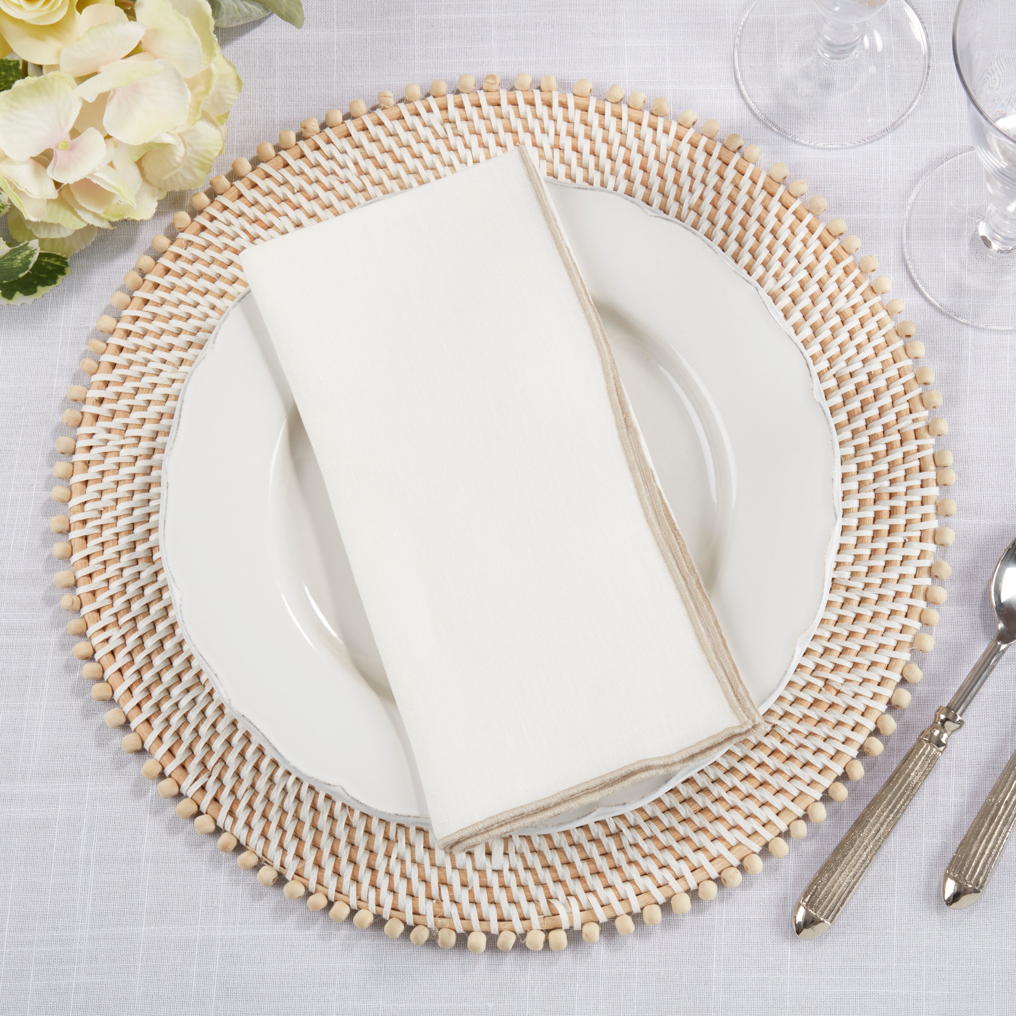 Stonewashed Stitch Border Table Napkin, Set of 4