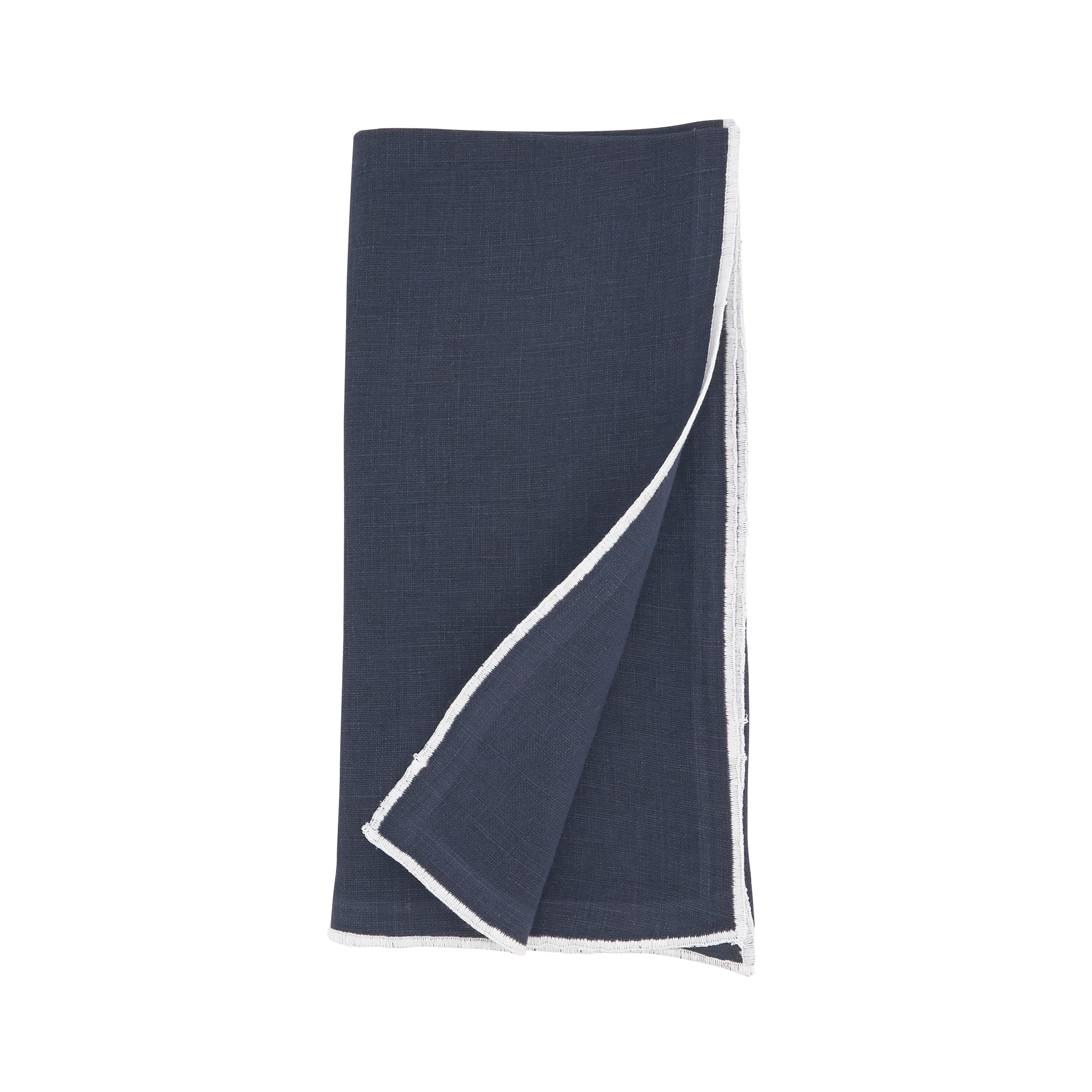 Stonewashed Stitch Border Table Napkin, Set of 4
