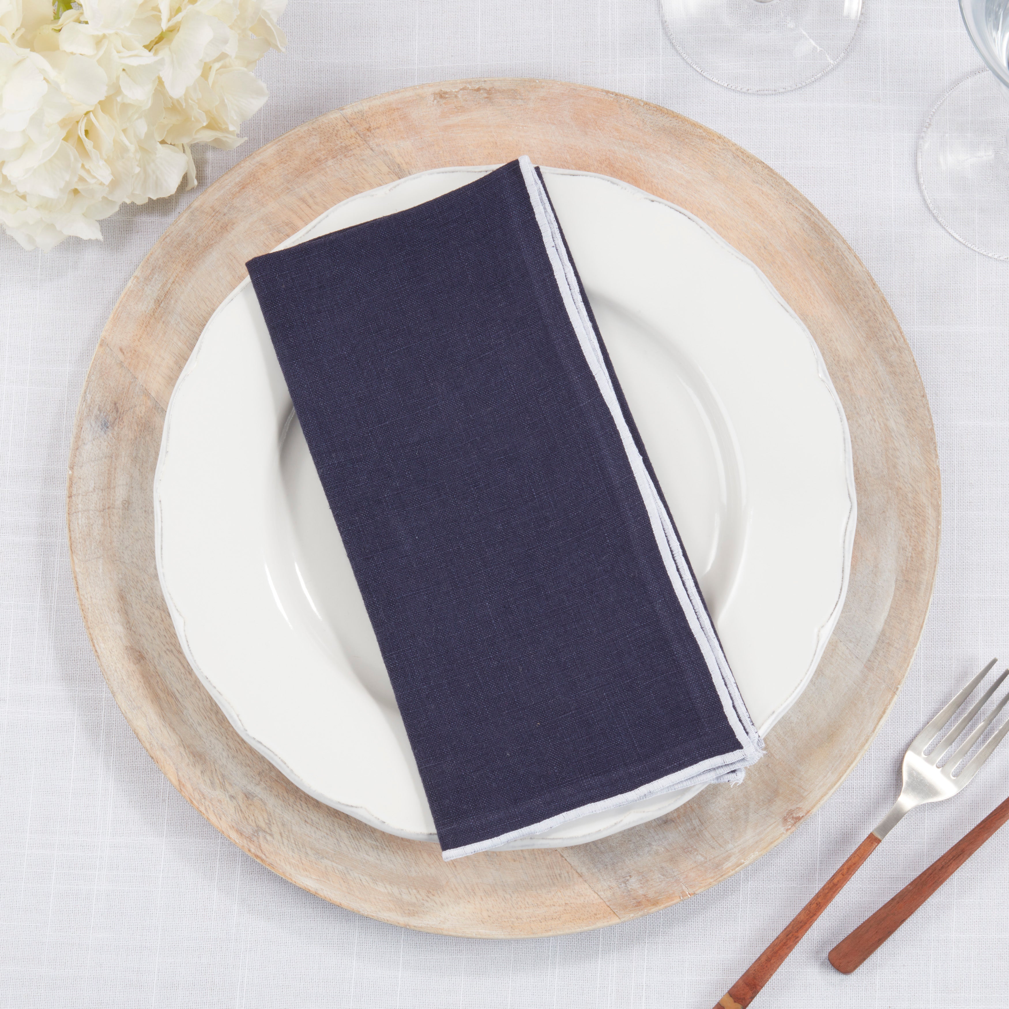 Stonewashed Stitch Border Table Napkin, Set of 4