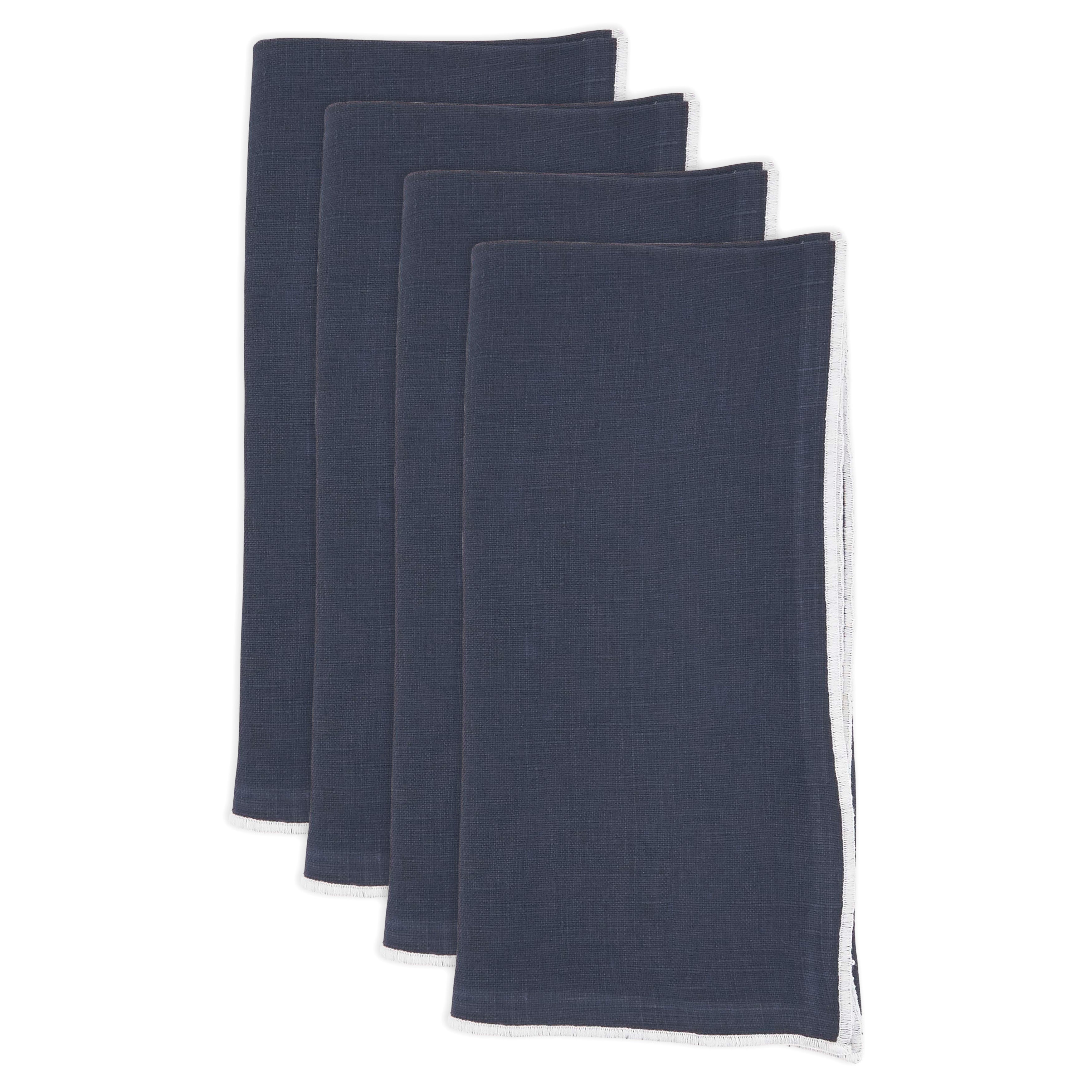 Stonewashed Stitch Border Table Napkin, Set of 4