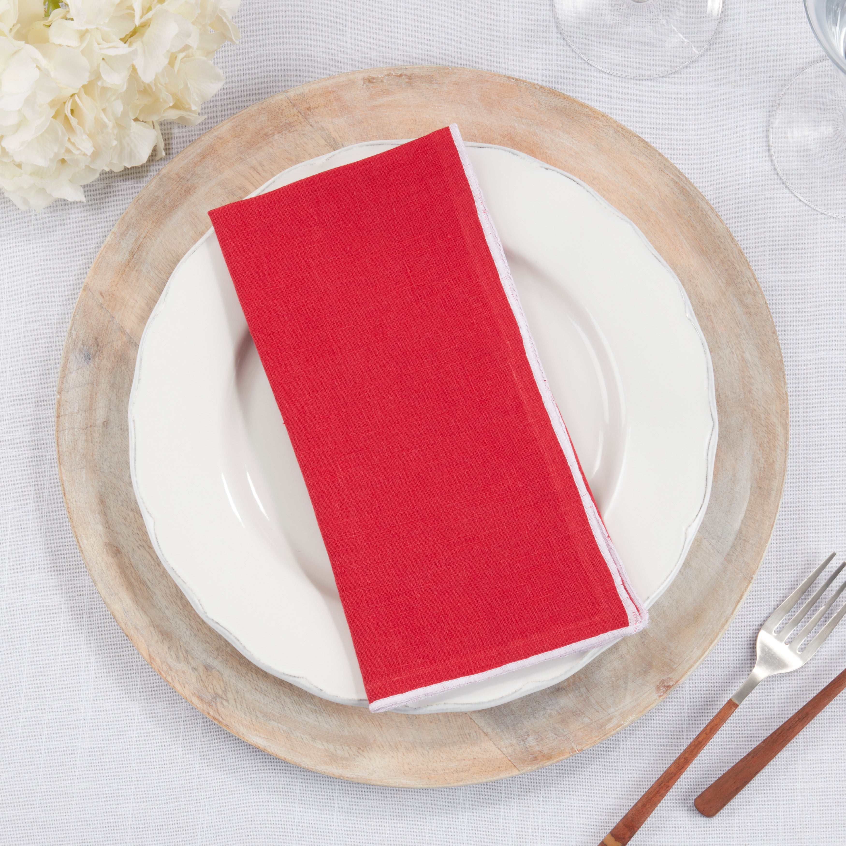 Stonewashed Stitch Border Table Napkin, Set of 4