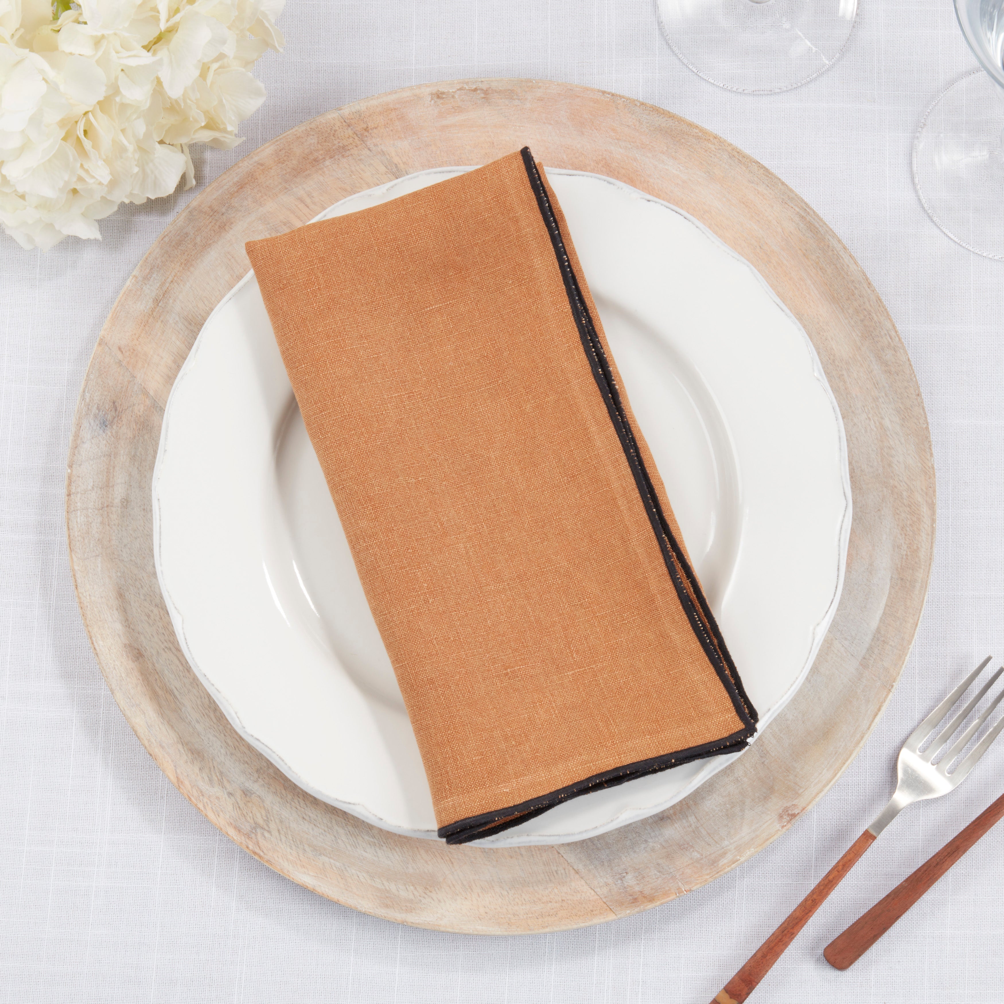 Stonewashed Stitch Border Table Napkin, Set of 4