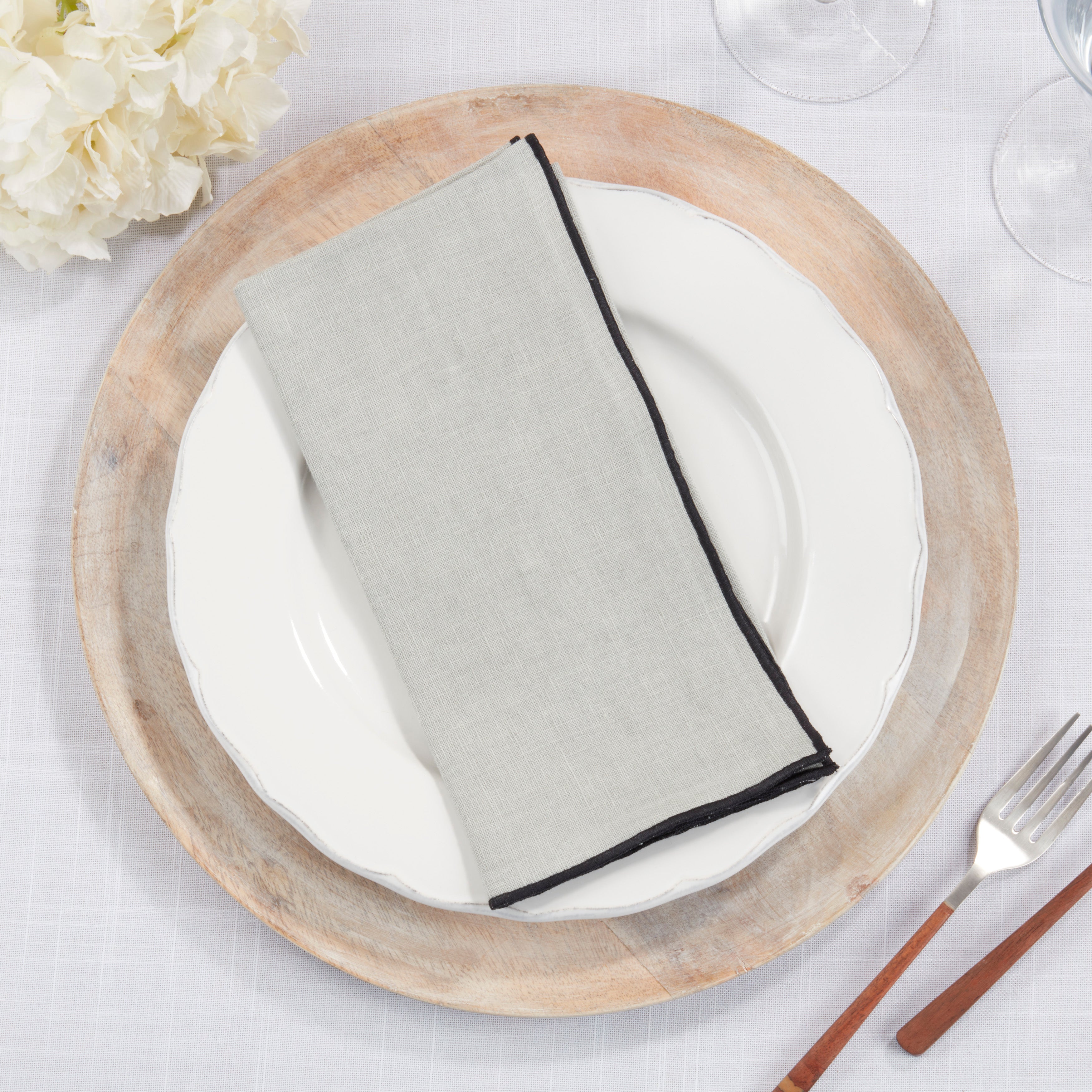 Stonewashed Stitch Border Table Napkin, Set of 4