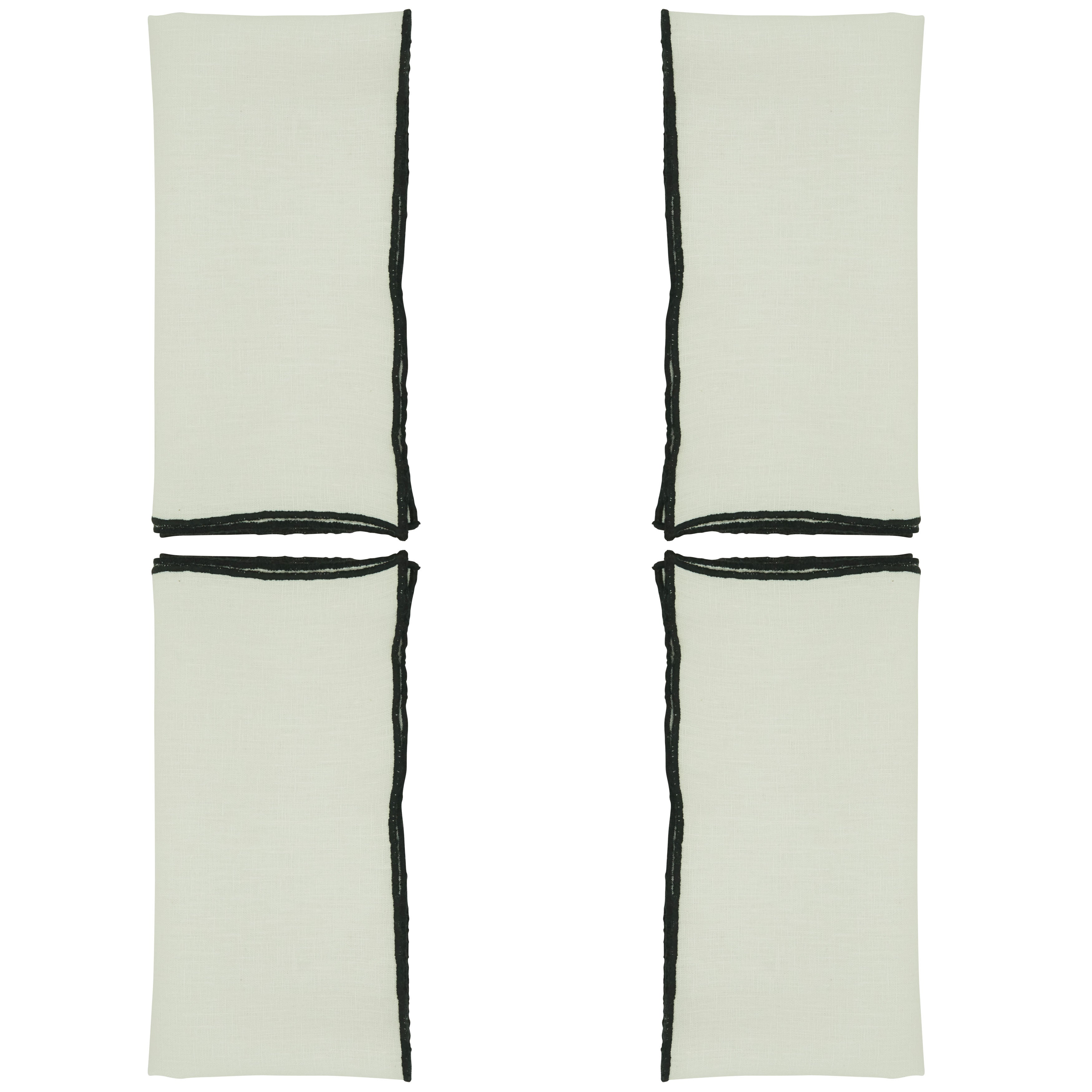 Stonewashed Stitch Border Table Napkin, Set of 4