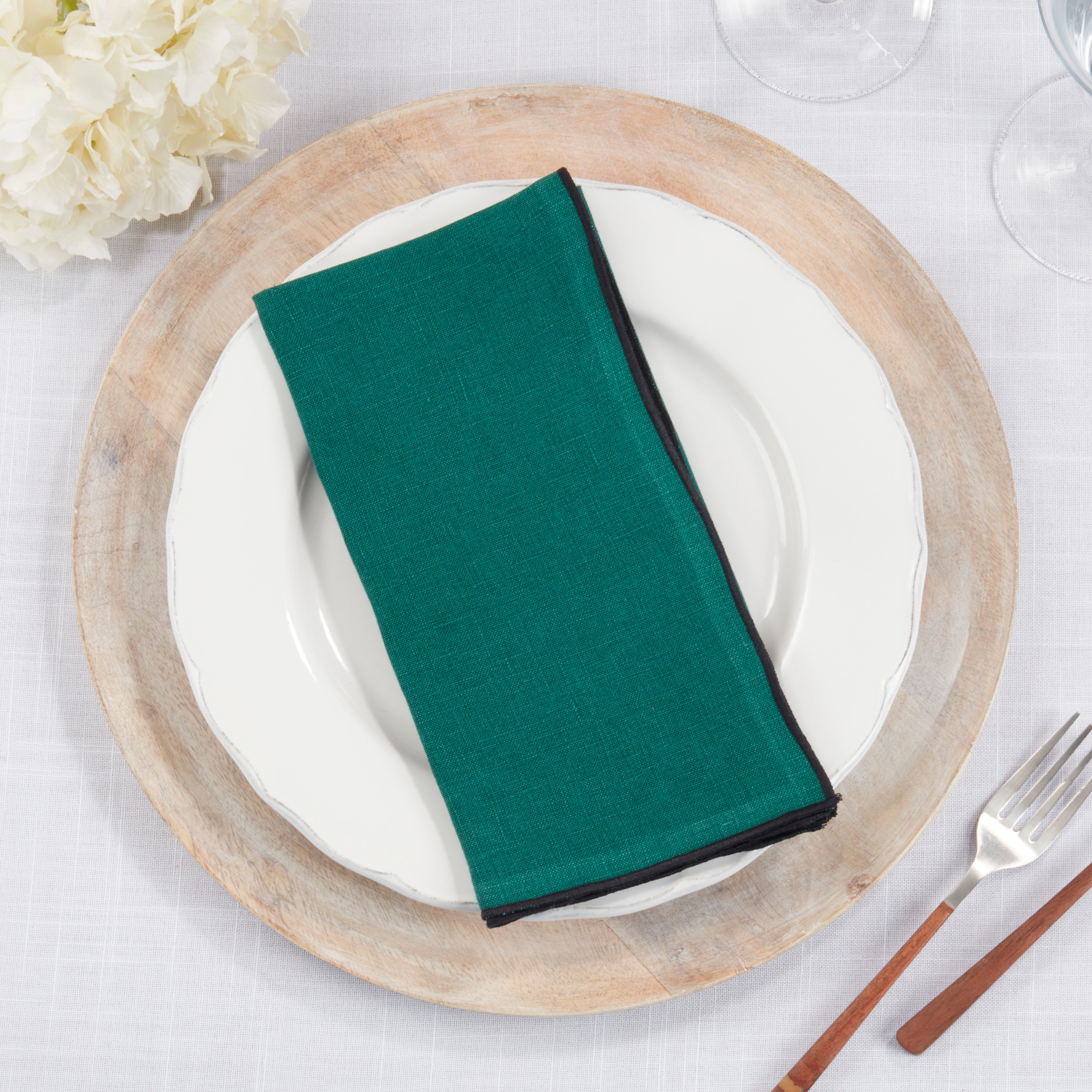 Stonewashed Stitch Border Table Napkin, Set of 4