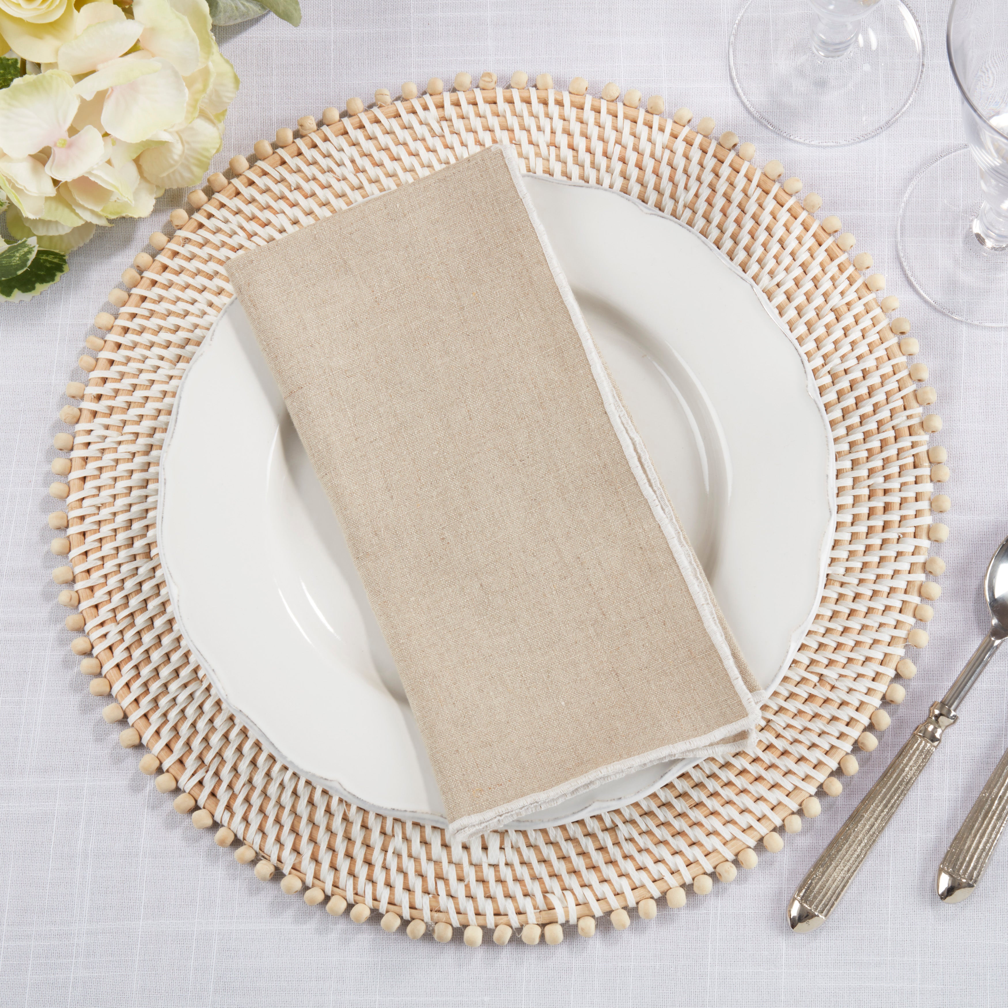 Stonewashed Stitch Border Table Napkin, Set of 4