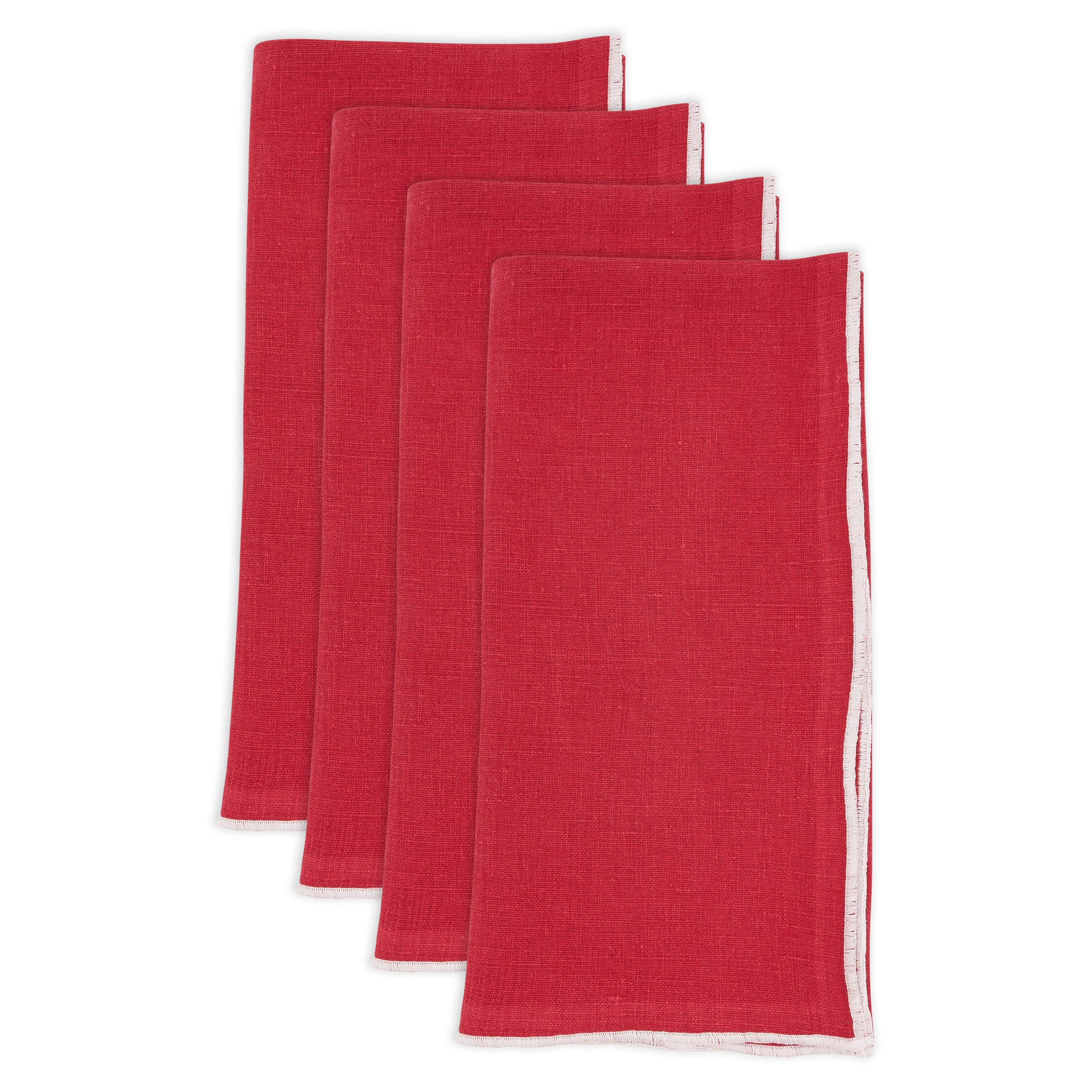Stonewashed Stitch Border Table Napkin, Set of 4