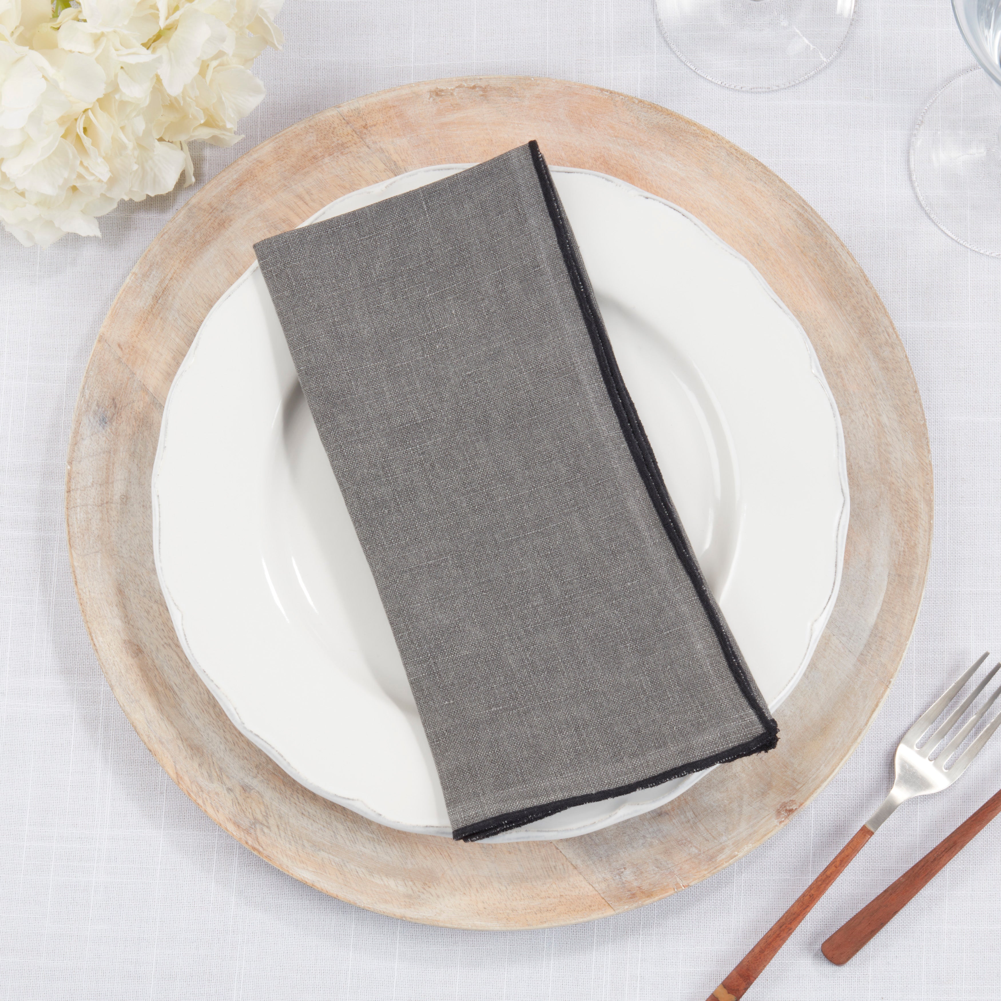 Stonewashed Stitch Border Table Napkin, Set of 4