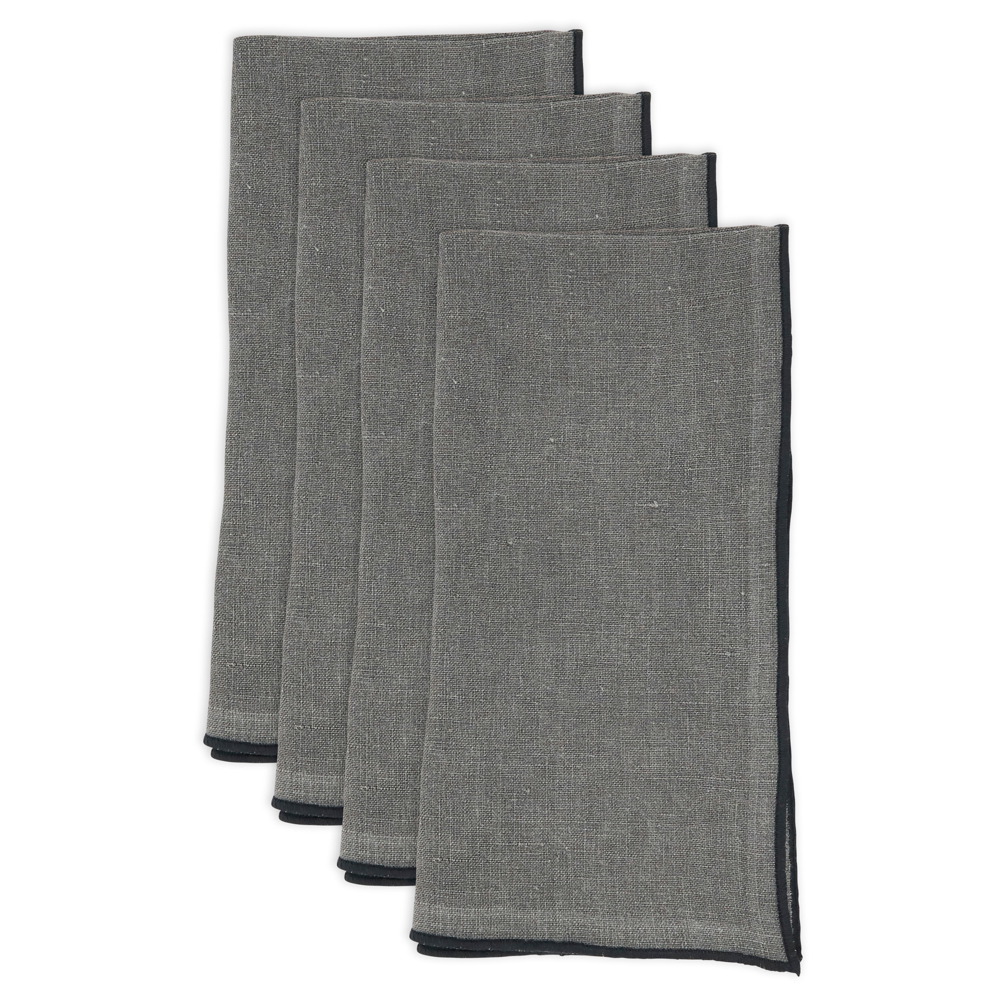 Stonewashed Stitch Border Table Napkin, Set of 4