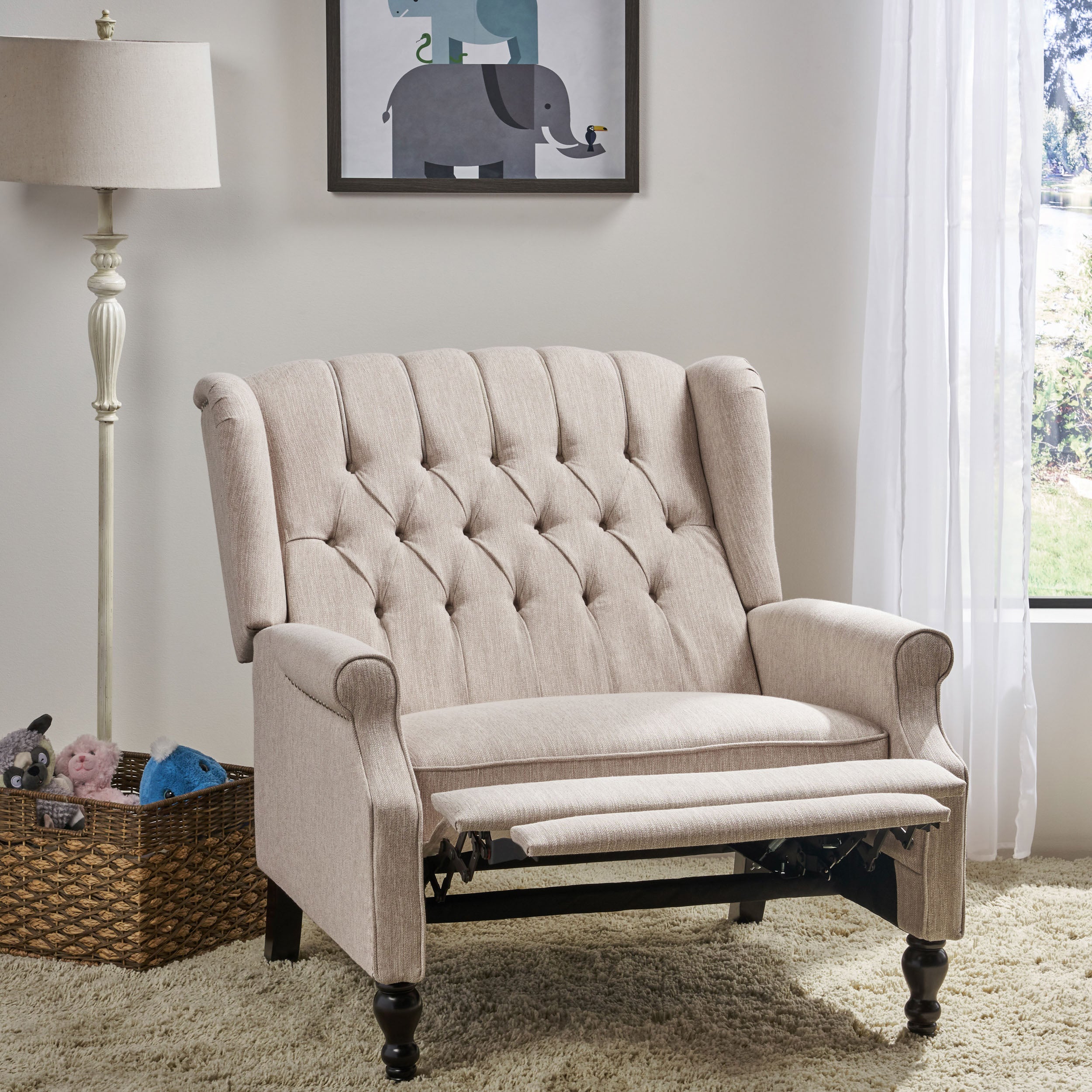 Oversized Wingback Tufted Recliner Accent Chair