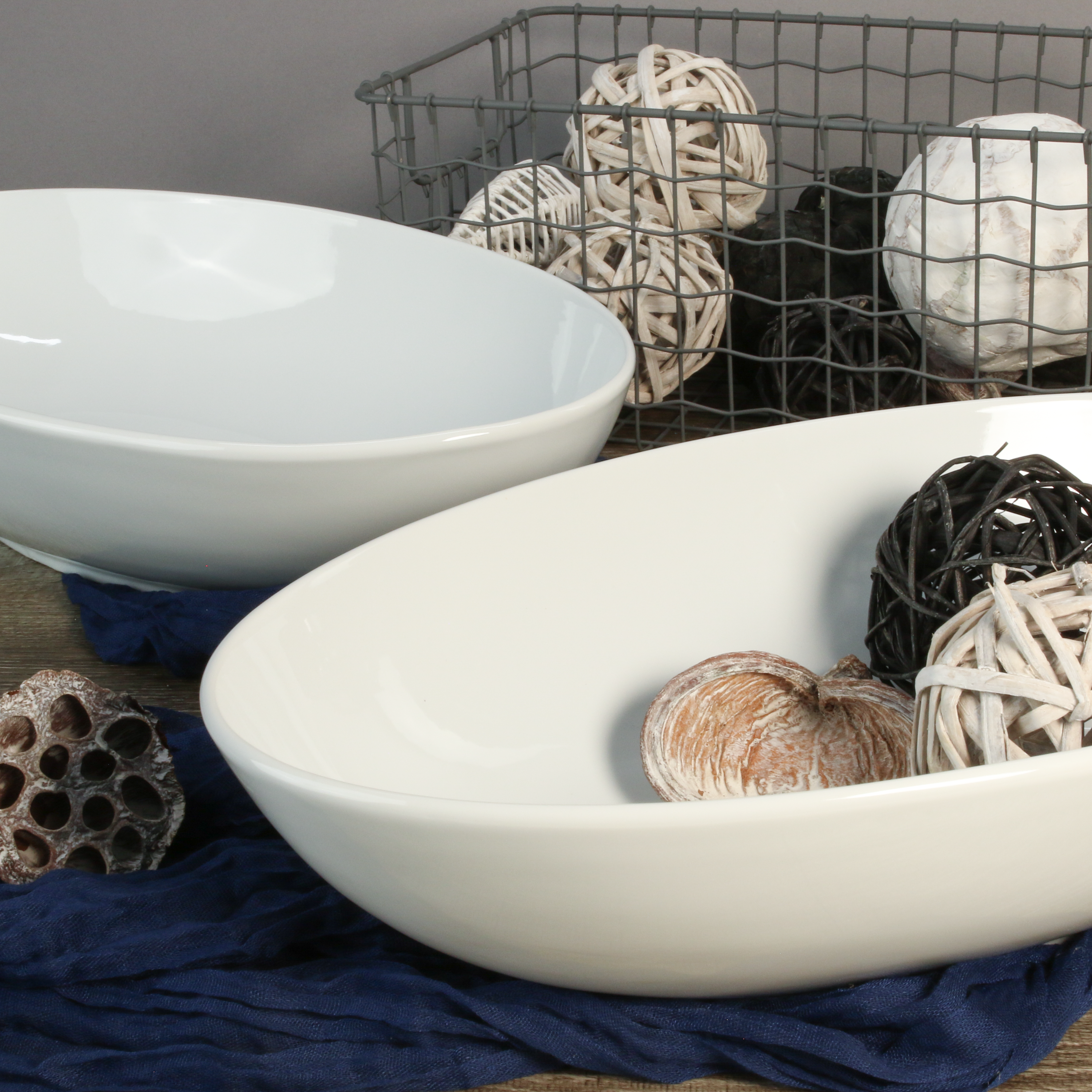 Oval Deep Bowls, Set of 2