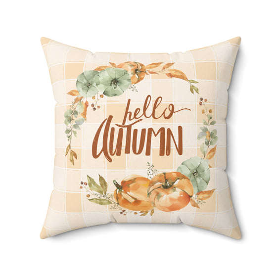 Hello-Autumn-Farmhouse-Pumpkin-Gingham-Decorative-Throw-Pillow-Home-Decor