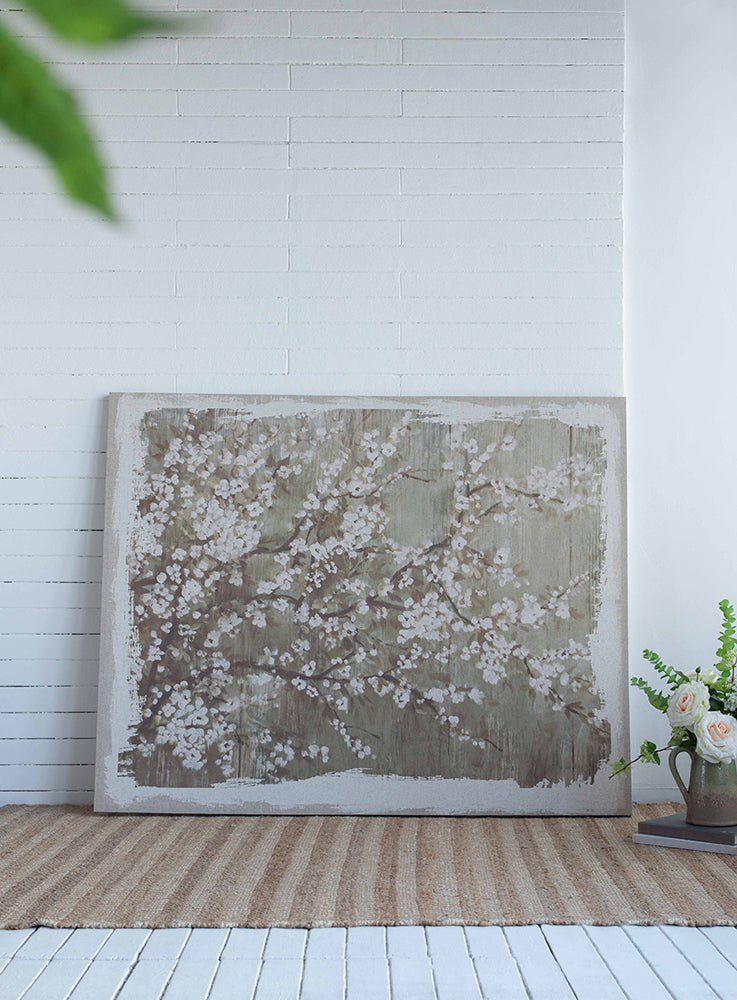 Canvas Wall Art with Large Cherry Blossom Print