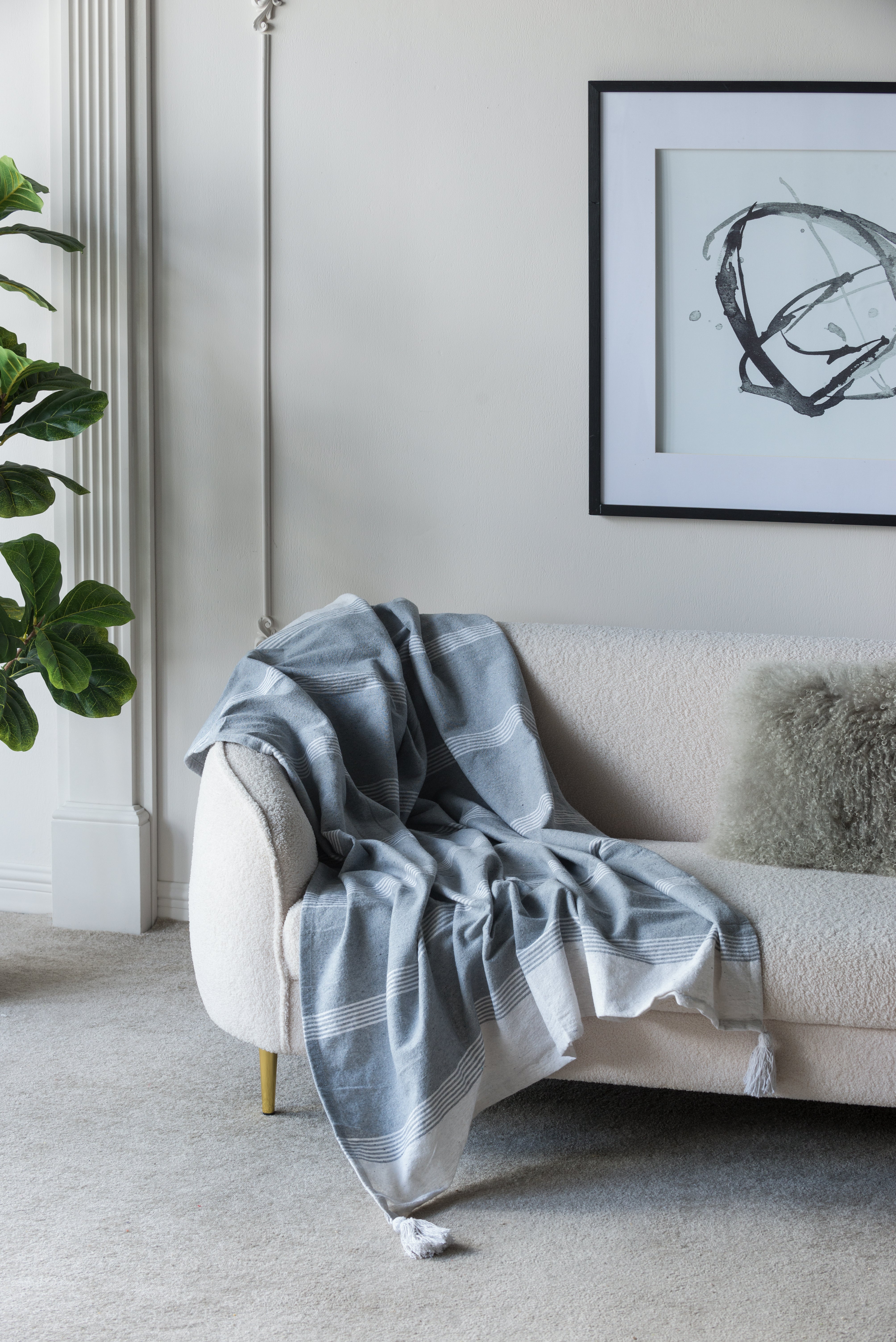 50x60' Conrad Grey Throw Blanket, 2 Pack