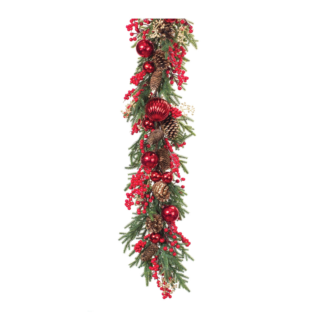 Pine-Garland-with-Berry-&-Ornament-5'-Garland