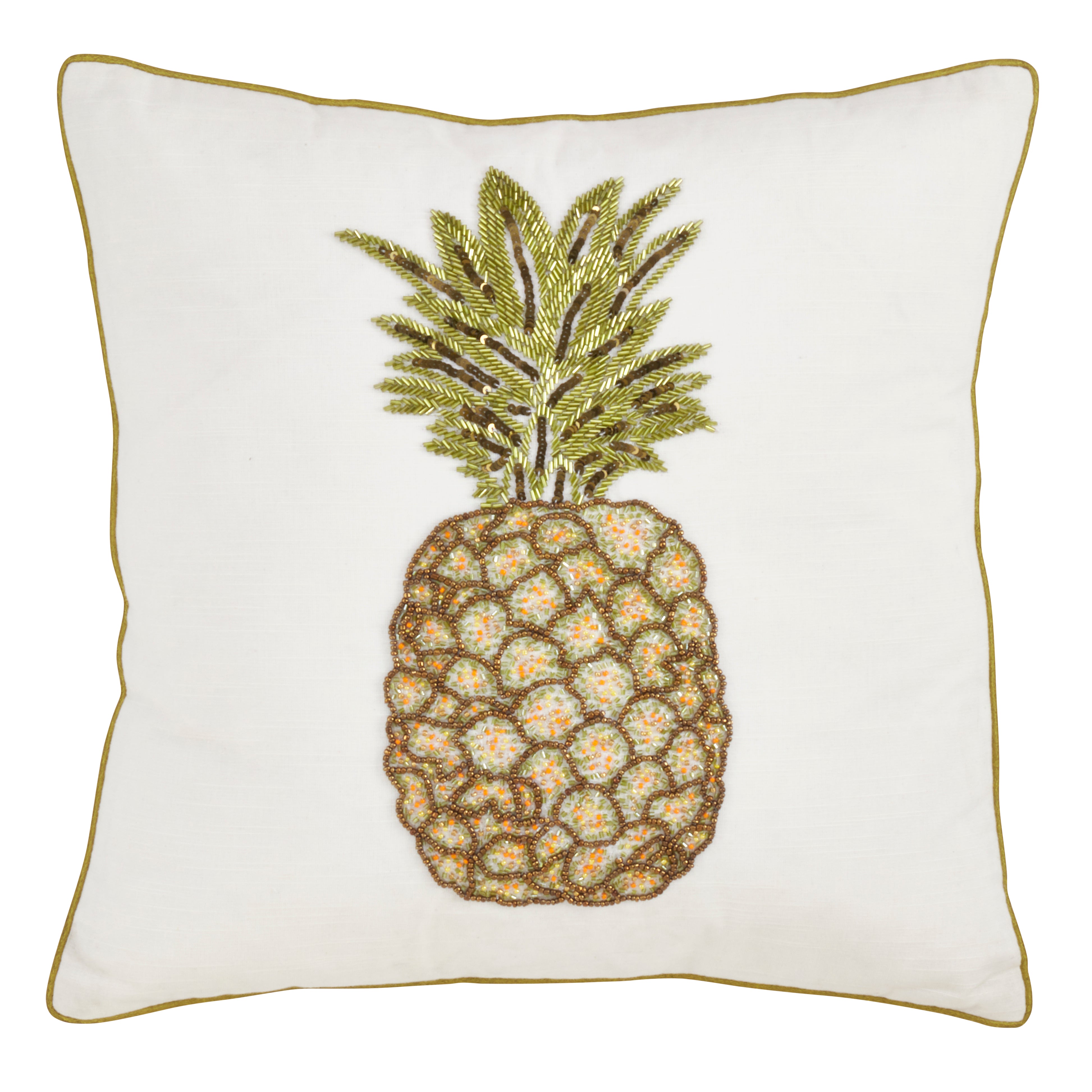Beaded Pineapple Throw Pillow