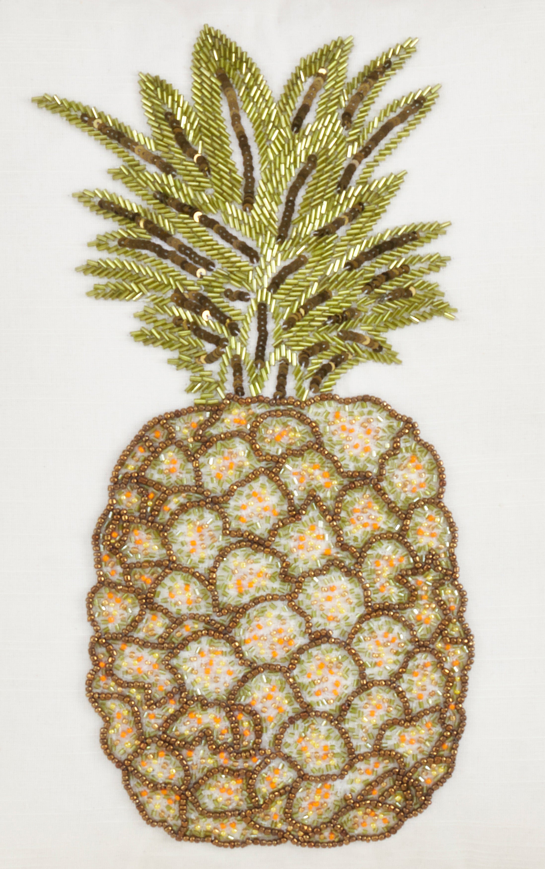 Beaded Pineapple Throw Pillow