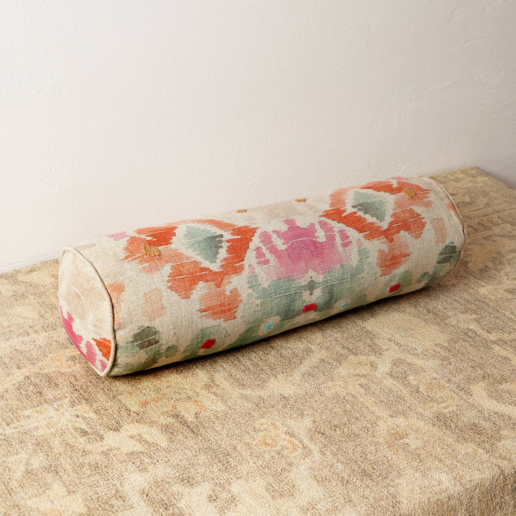 100% Cotton Printed Bolster Throw Pillow