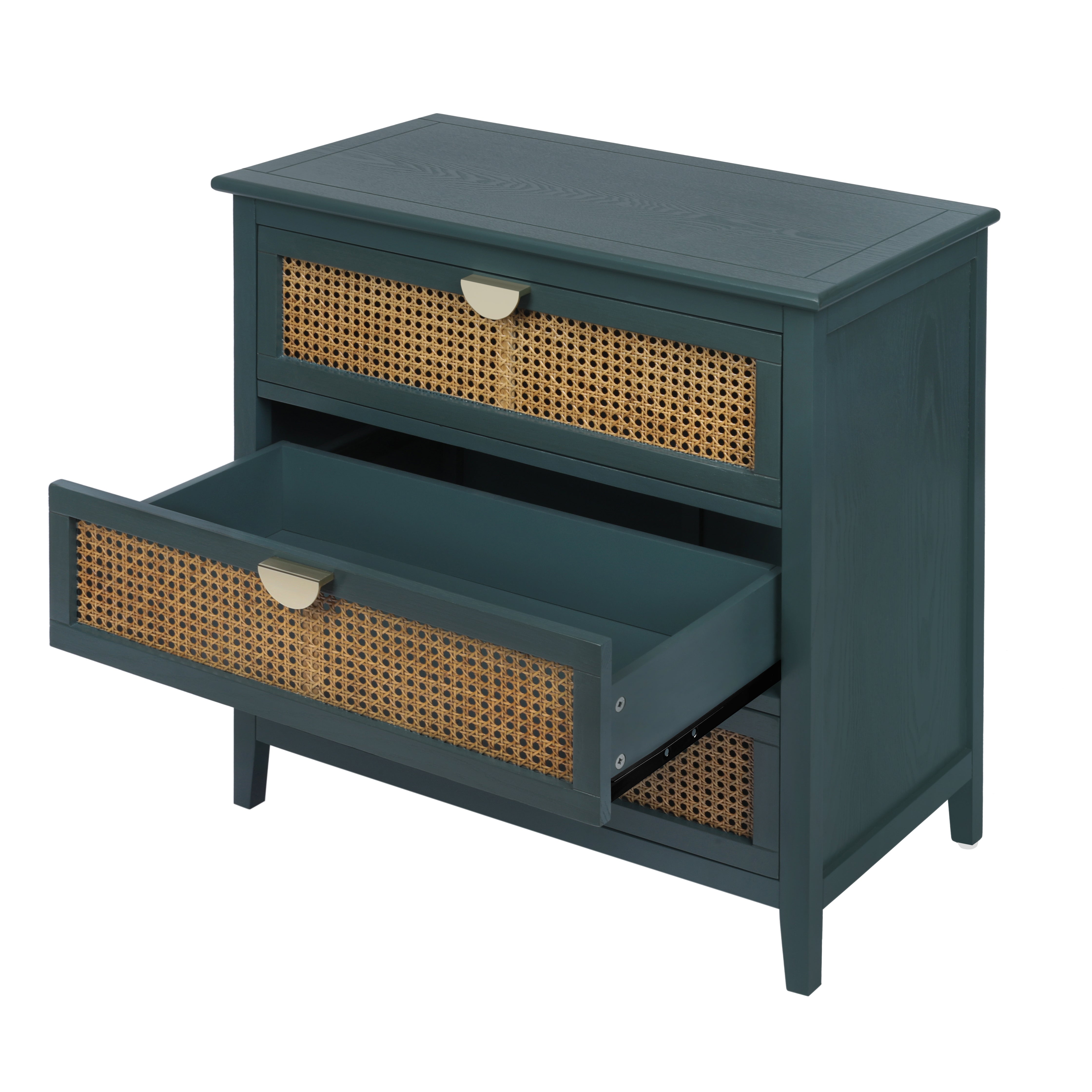 3 Drawer Cabinet with Natural Rattan Drawers