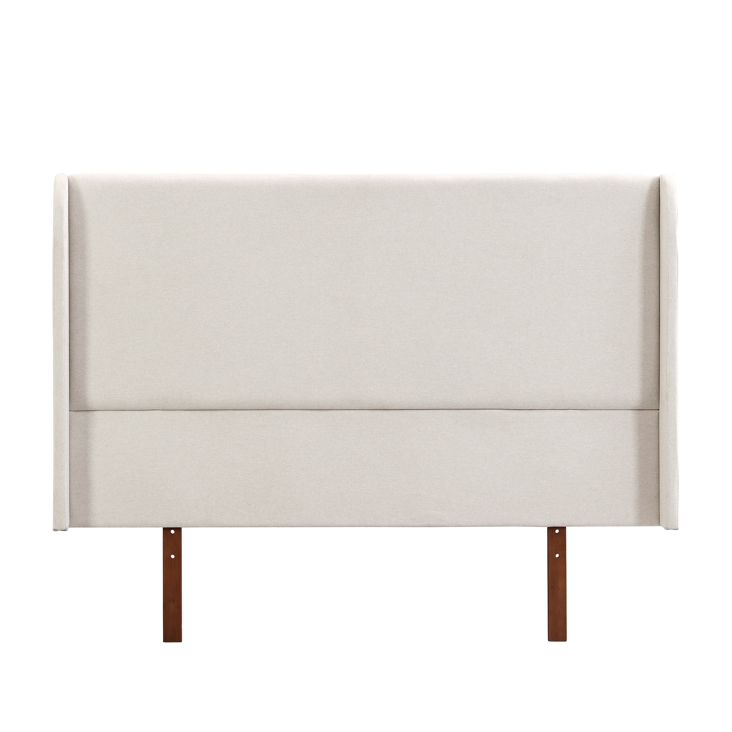 Solid Dry Bamboo Wood Platform Bed with 48" Upholstered High Headboard