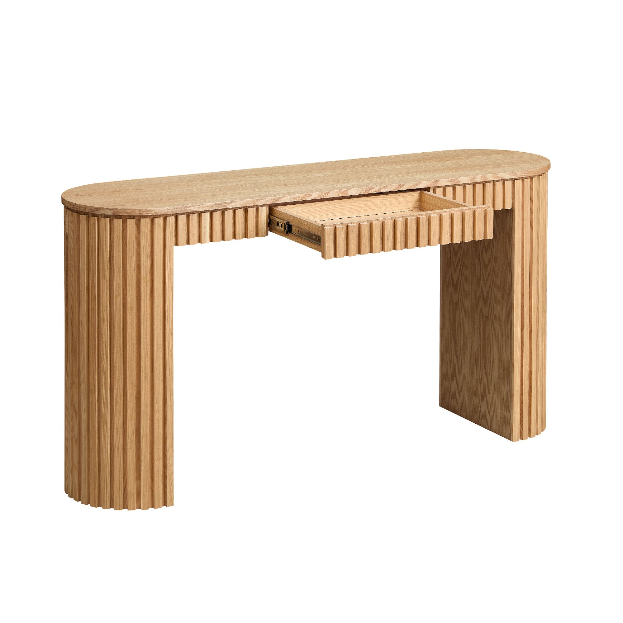 Mariposa Console Table with Drawer and Unique Vertical Stripe Design