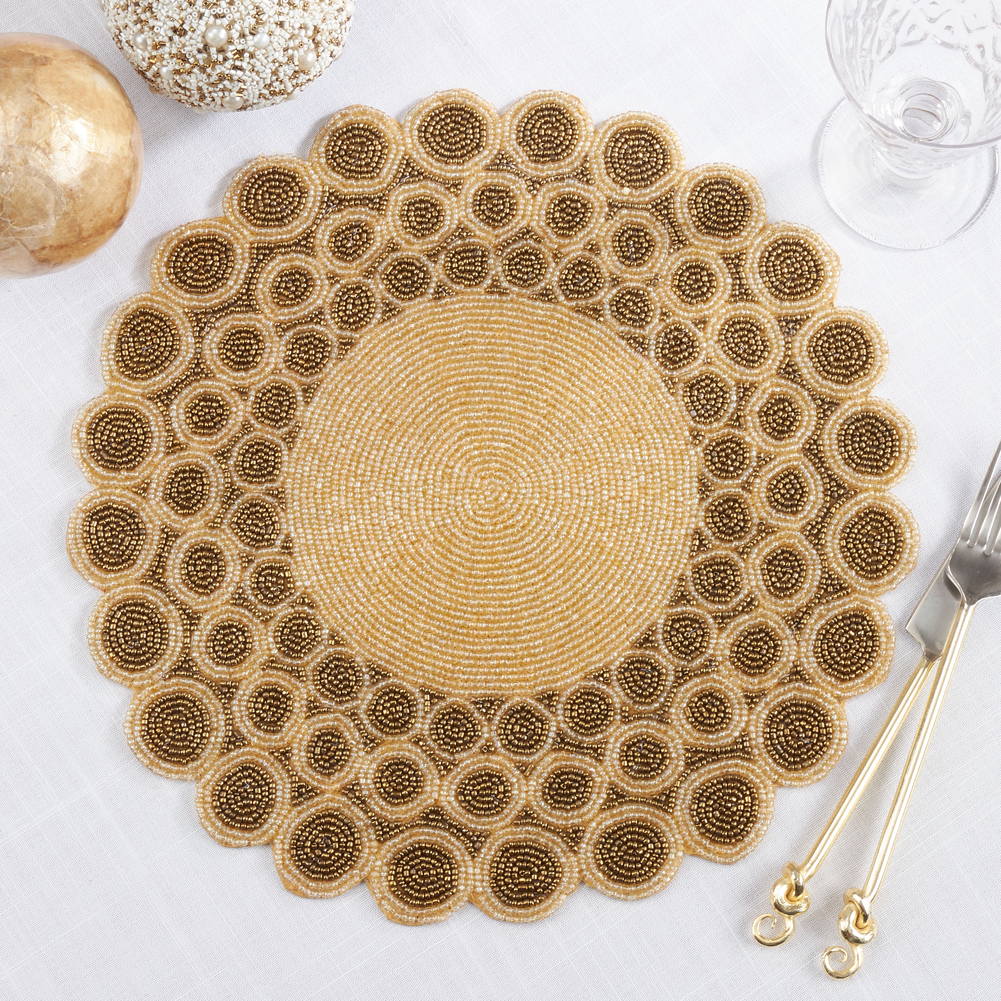 Beaded Design Placemat, Set of 4