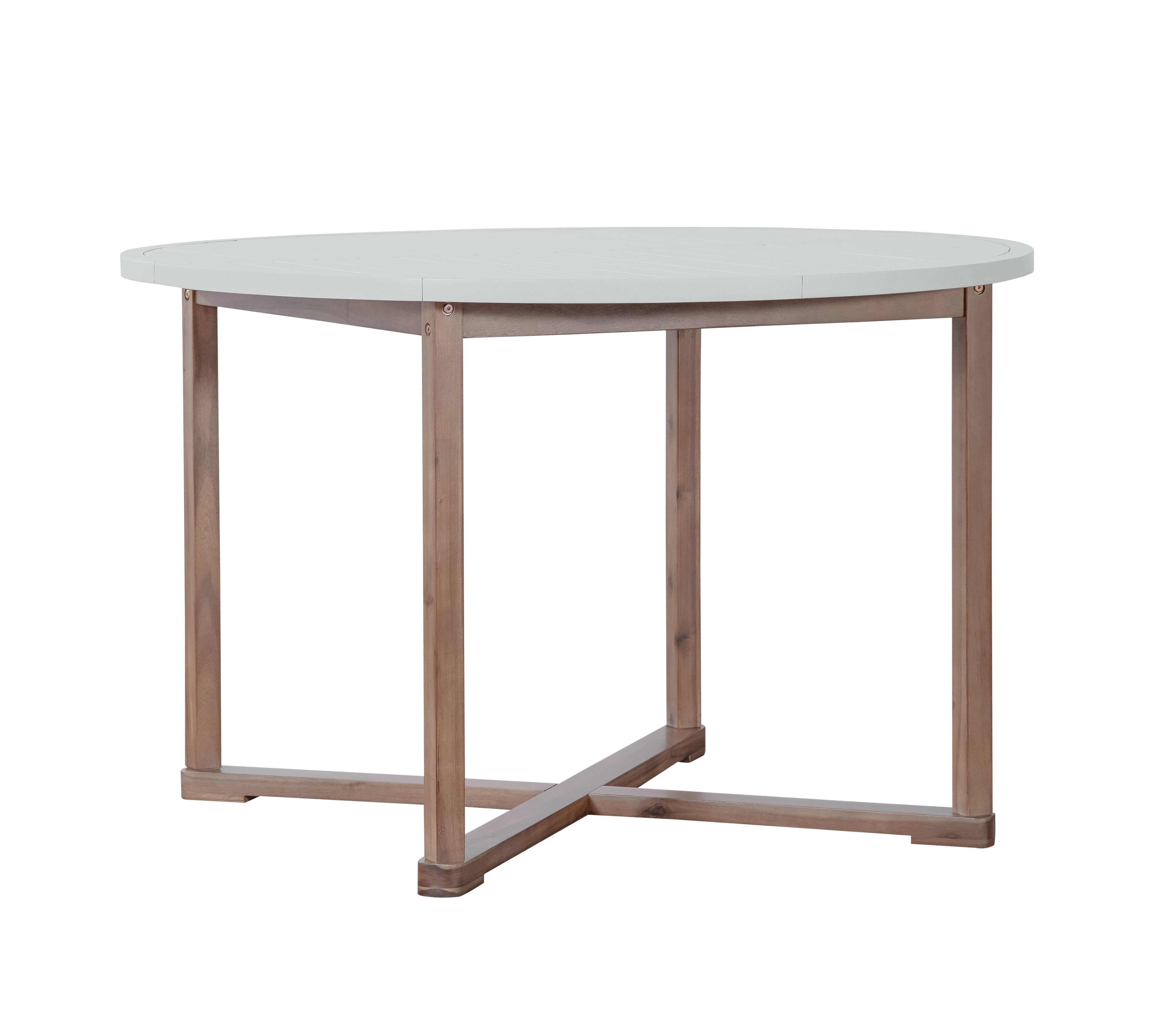 U_STYLE 5-Piece Outdoor Dining Set with 4 Acacia Wood Chairs,47.2" Round Dining Table with Slatted Design, Ideal for Patios, Gardens, Poolsides, and Lawn Areas & Indoor