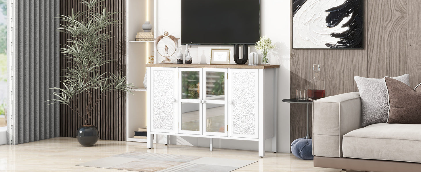 Carved Wood TV Stand