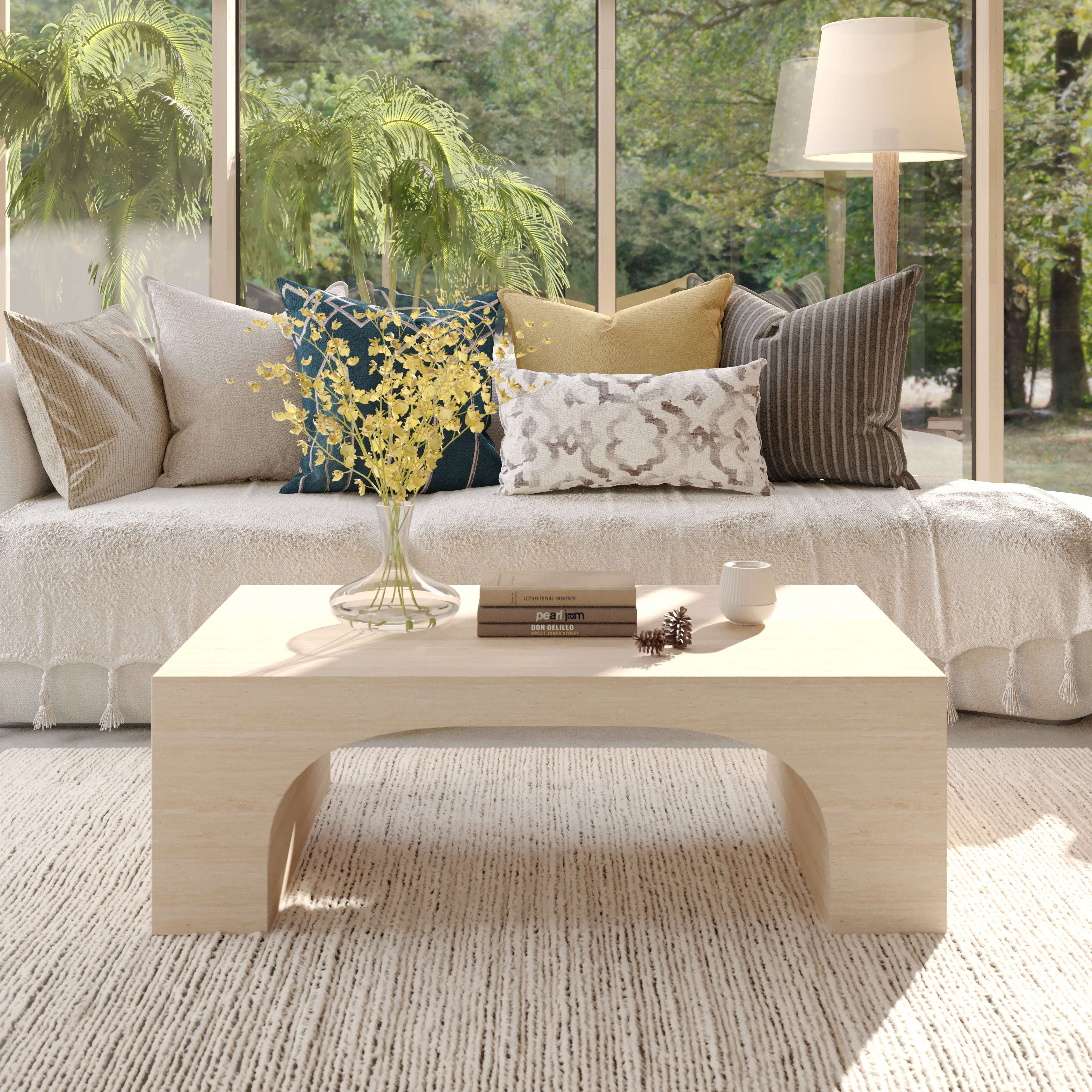 Inca Travertine Stone Coffee Table