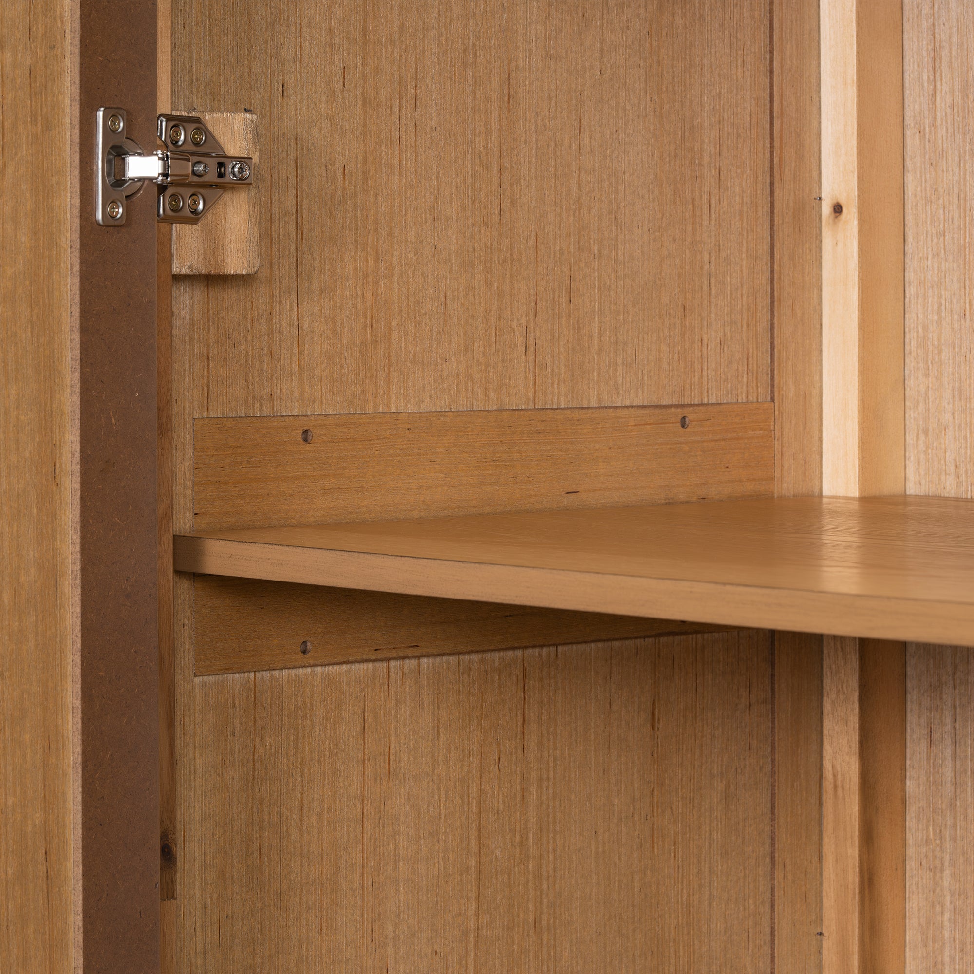 Modern Oak Veneer Tall Cabinet
