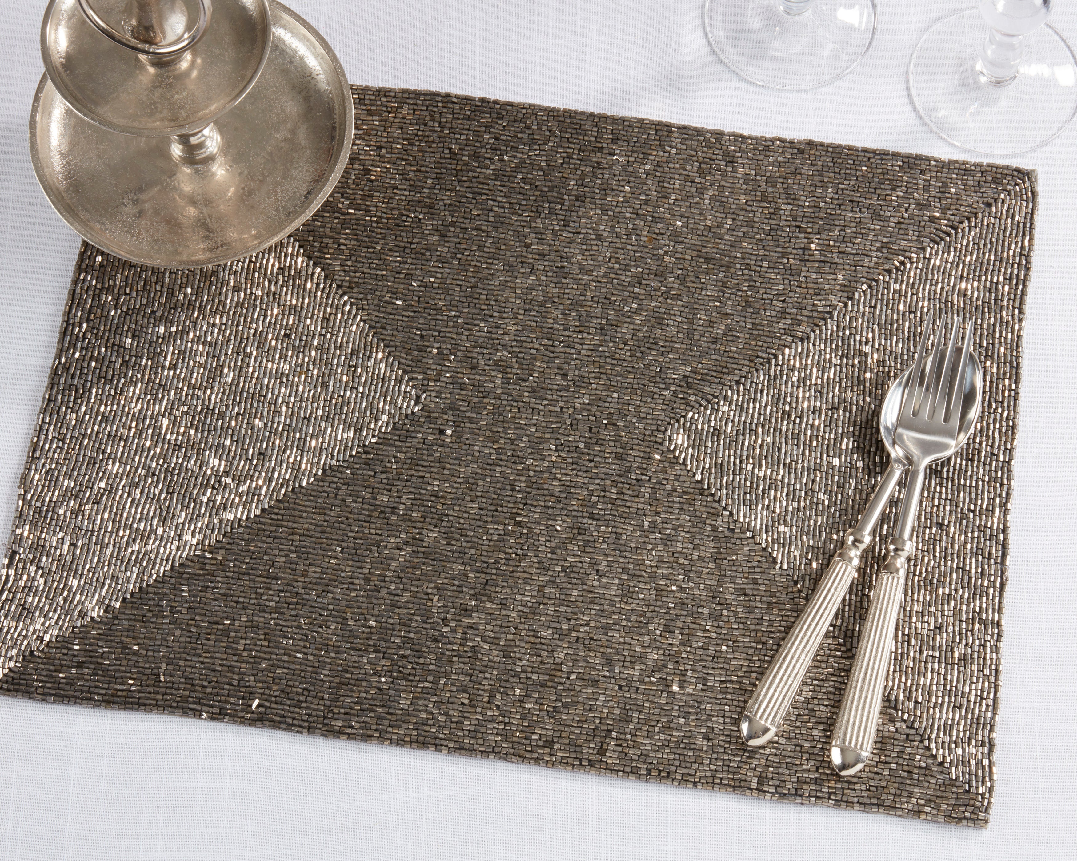 Rectangle Beaded Design Placemat, Set of 4