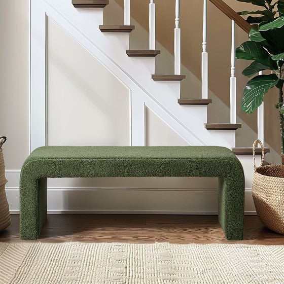 Goldmine Upholstered Bench with Curved Seat