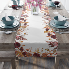 Fall Floral Burgundy and Blush Table Runner
