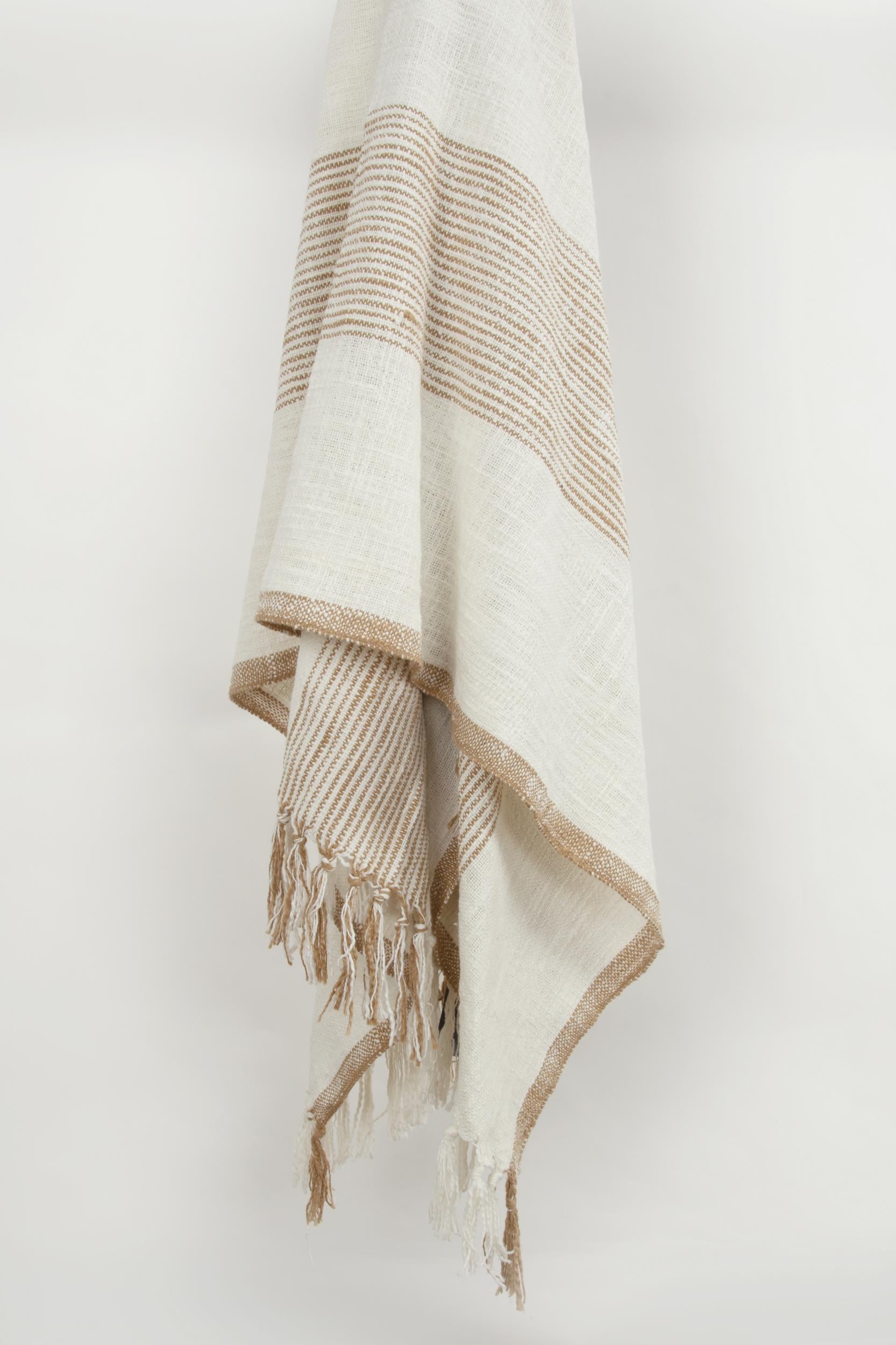 Stripe 100% Woven Textured Cotton Throw