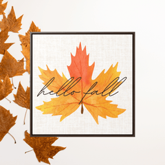Hello-Fall-Maple-Leaf-Framed-Canvas-Art-Canvas