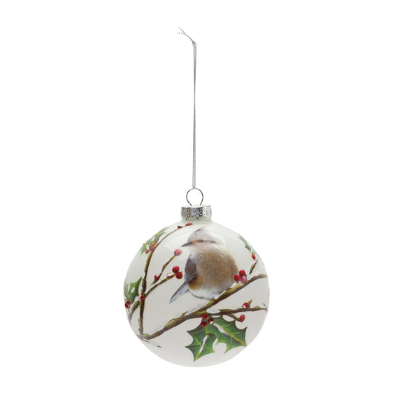 Glass Bird Branch Ornament, Set of 6