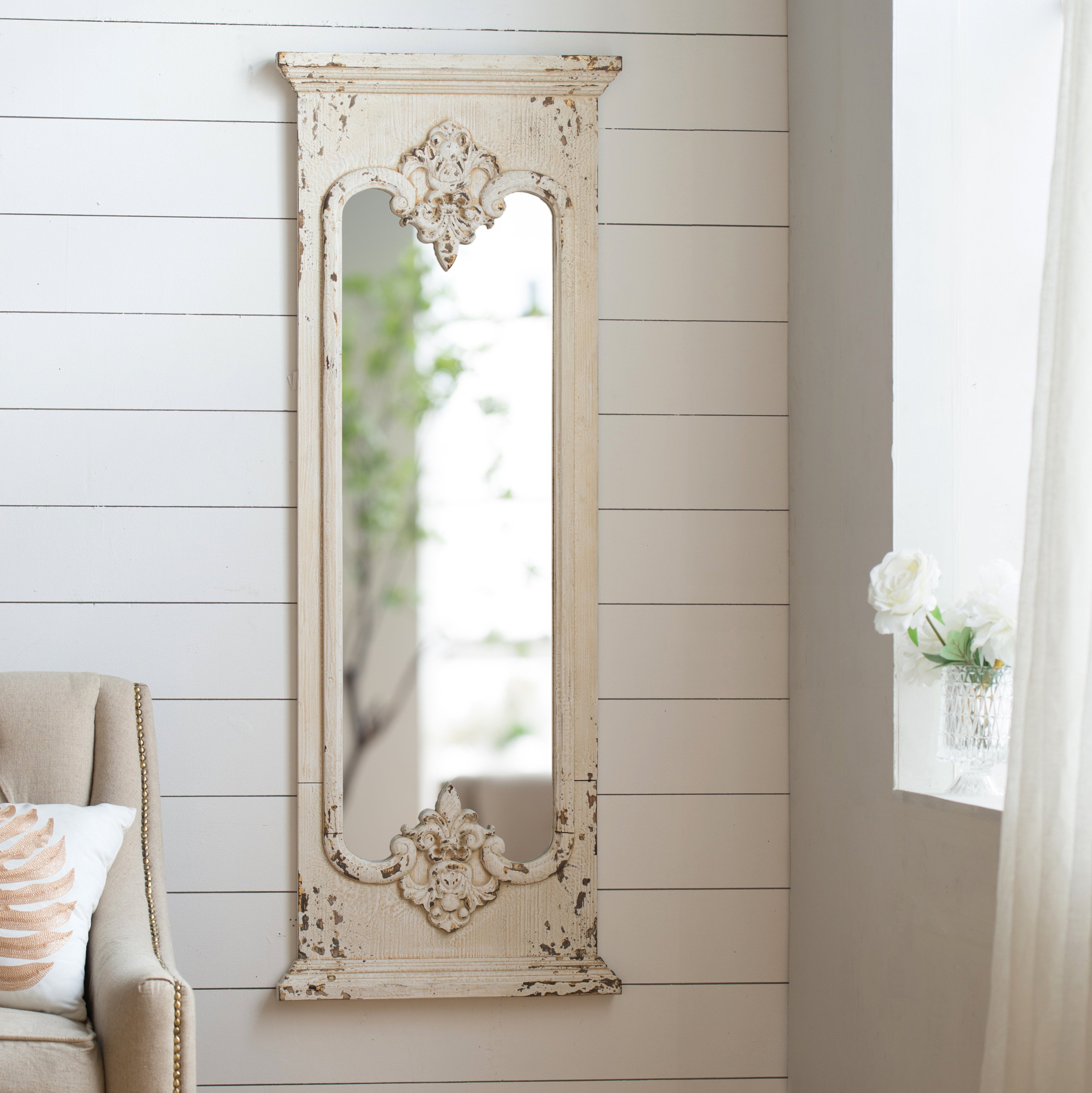 Full Length Wall Mirror with Solid Wood Frame