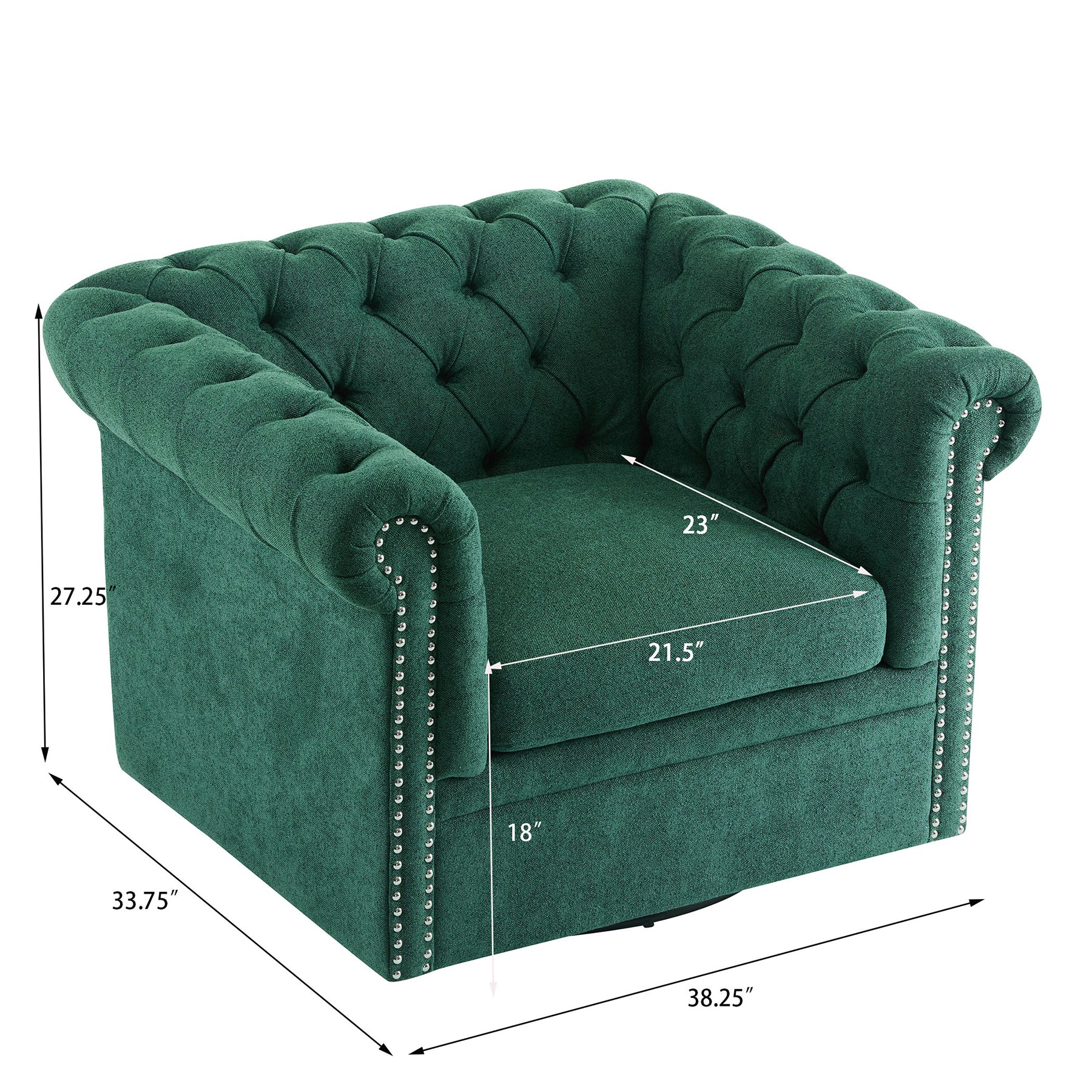 Chesterfield Swivel Club Accent Chair