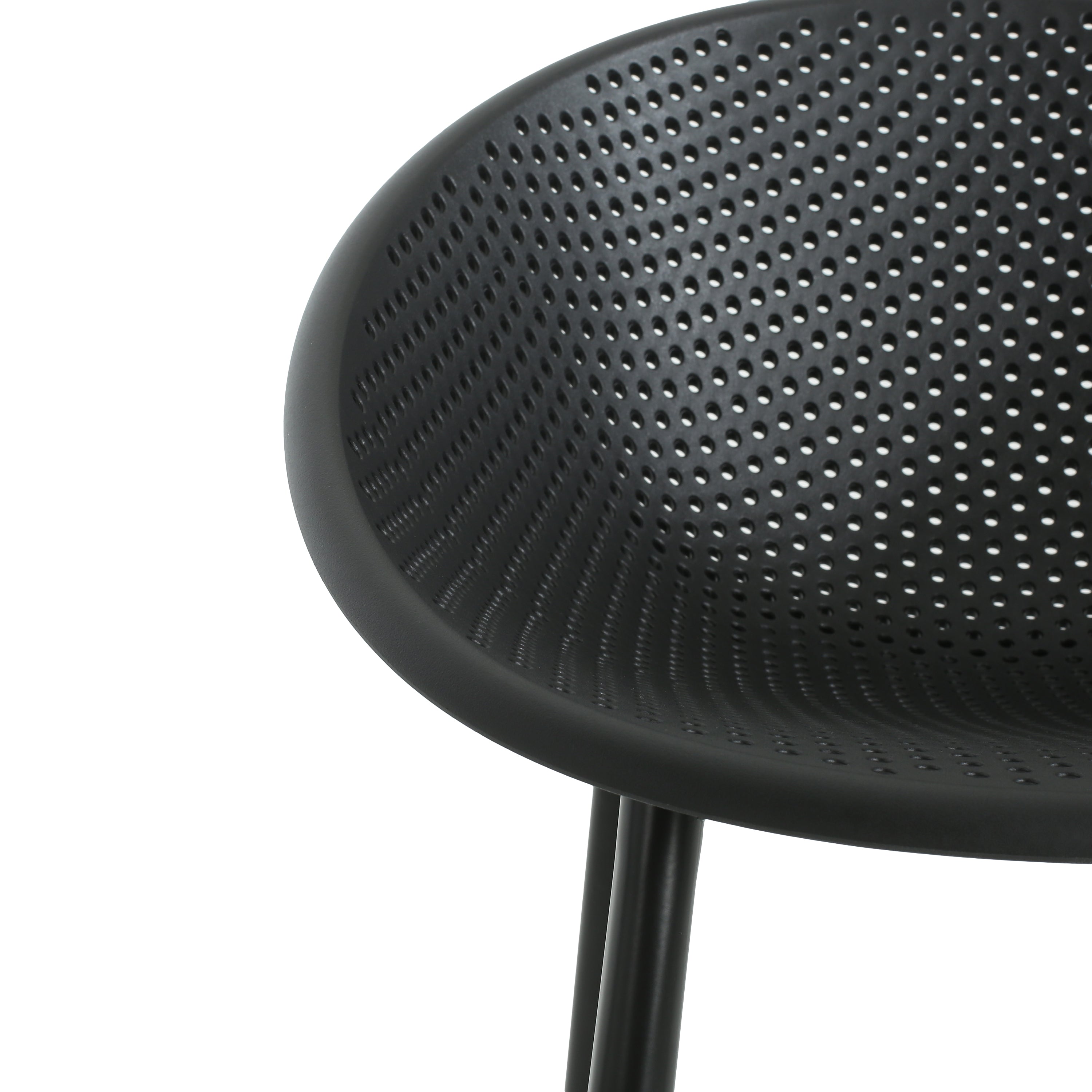 Rhodochrosite Outdoor Bar Stool with Diamond Mesh Pattern and Footrest, Set of 2