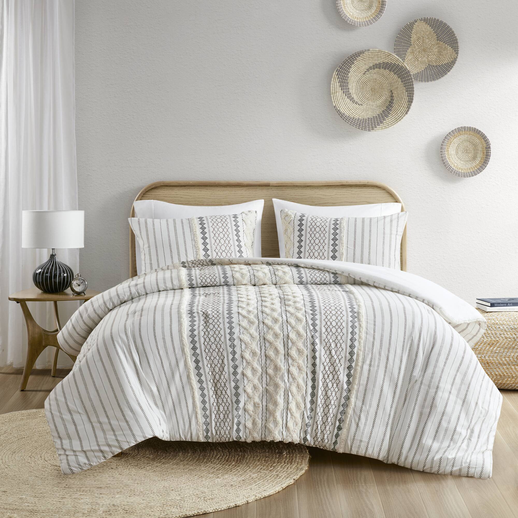 Imani Cotton Printed Comforter Set with Chenille