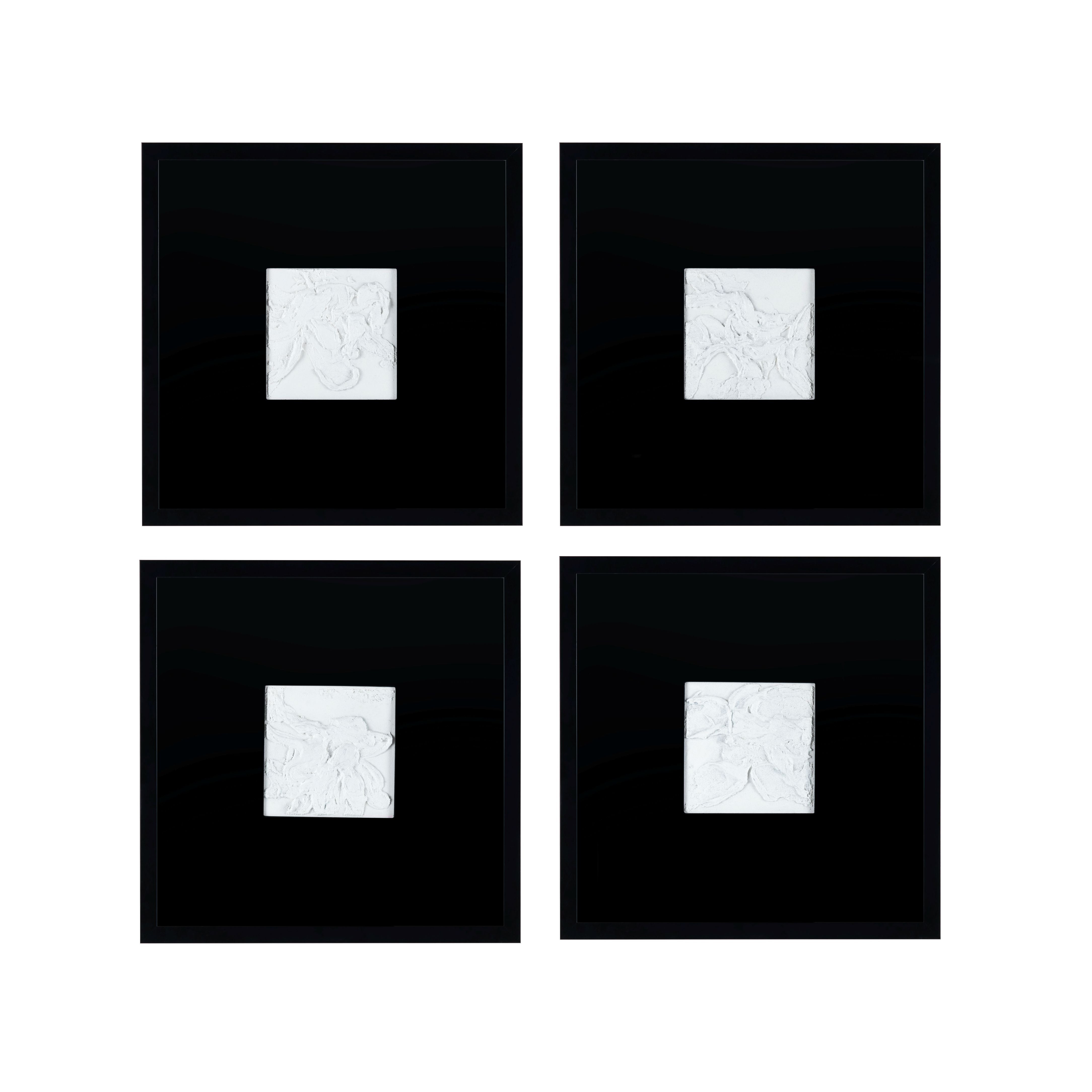 Black and White 4 Piece Framed Wall Art Set