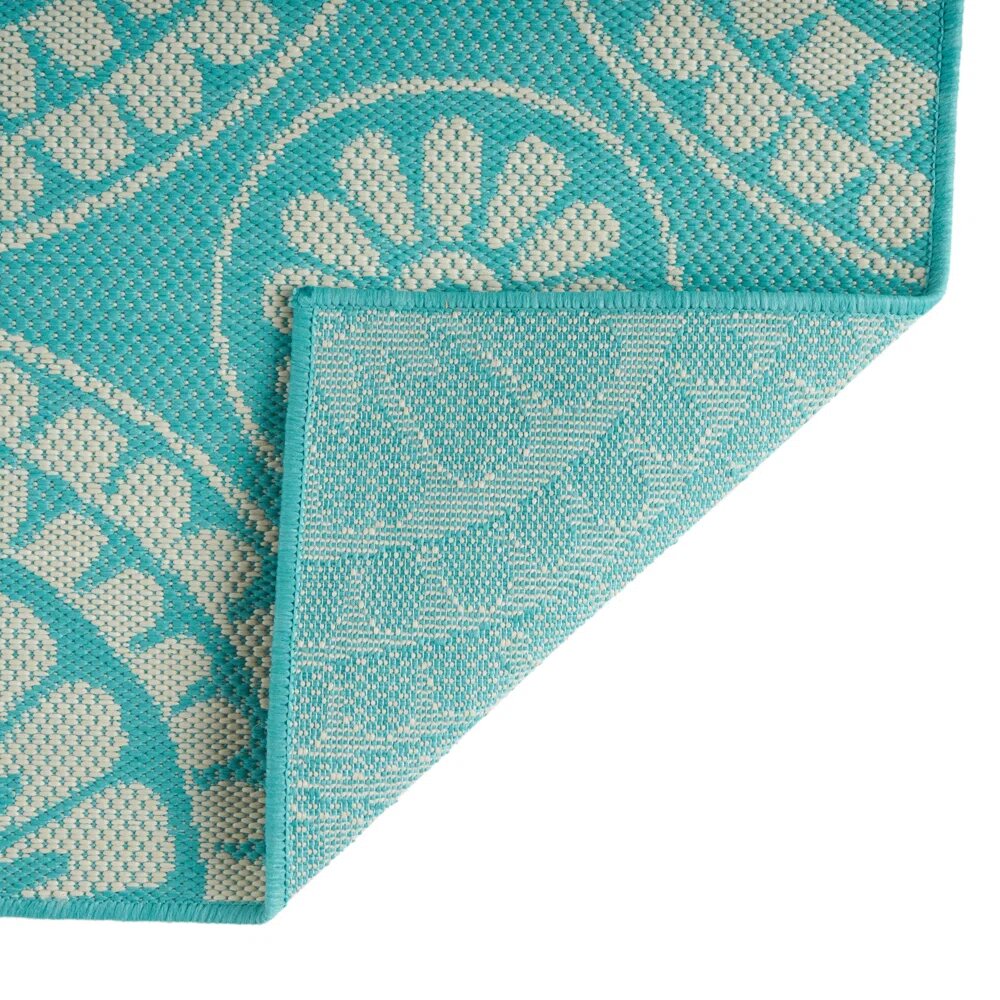 63" x 84" Outdoor Area Rug with Arabesque Inspired Patterns