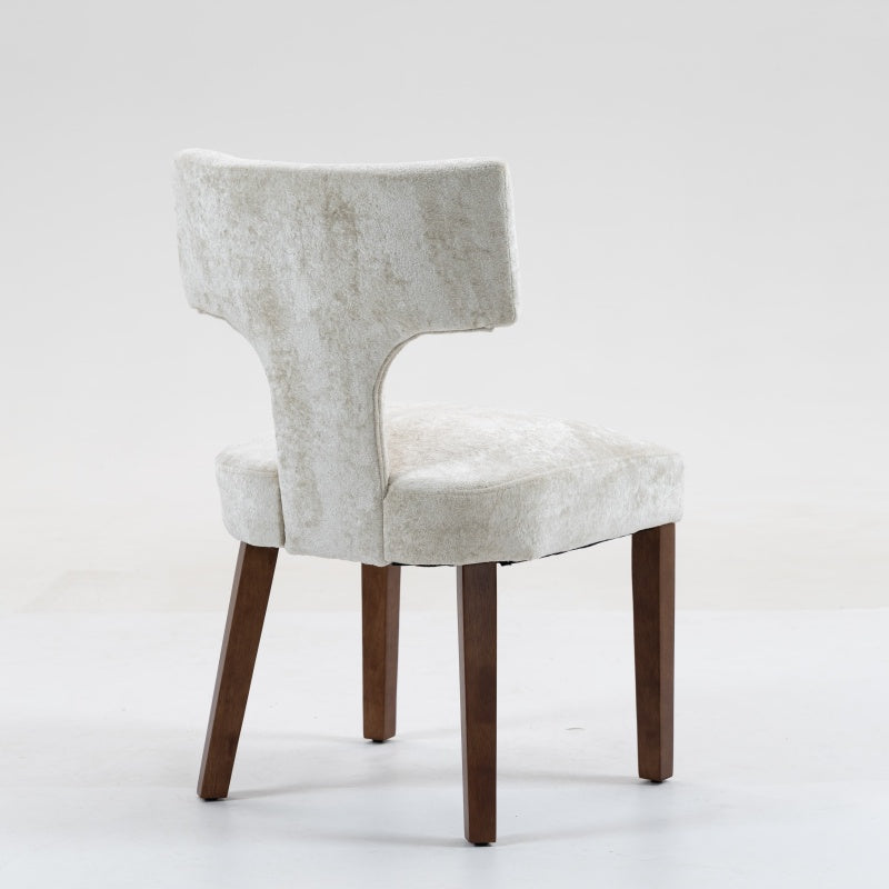 Upholstered T-Back Dining Chairs, Set of 2