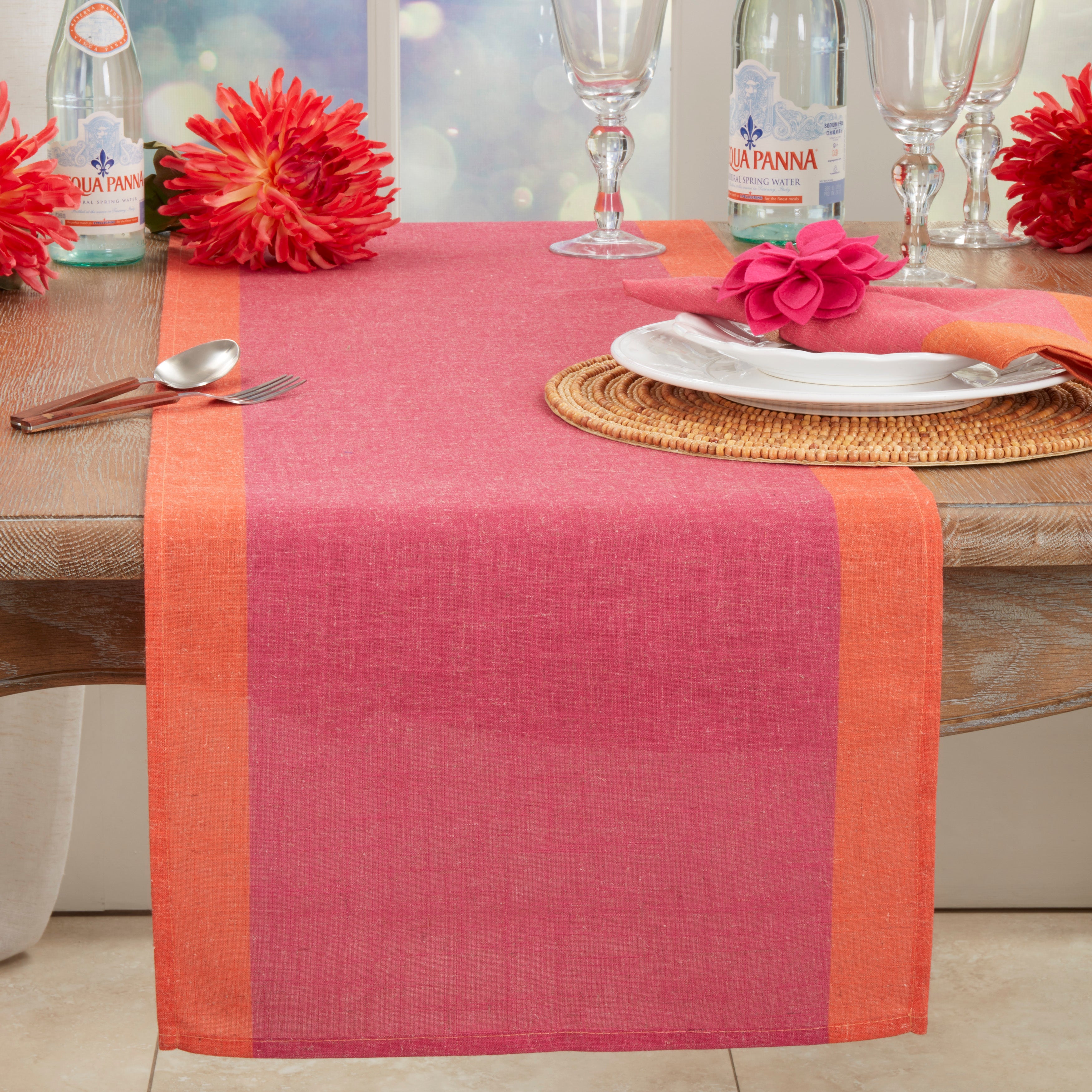 Color Block Border Table Runner
