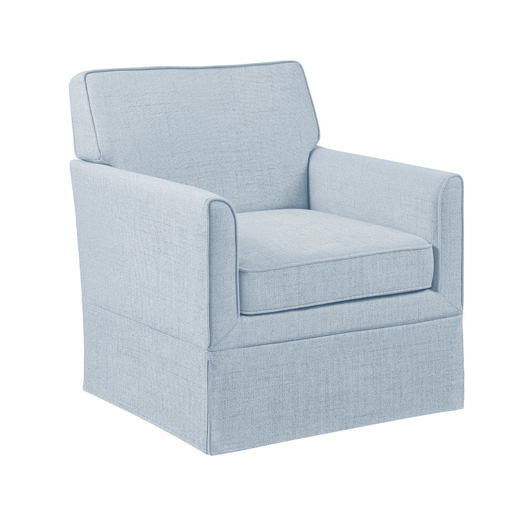 Upholstered Accent Chair with Skirted Base and Wood Frame