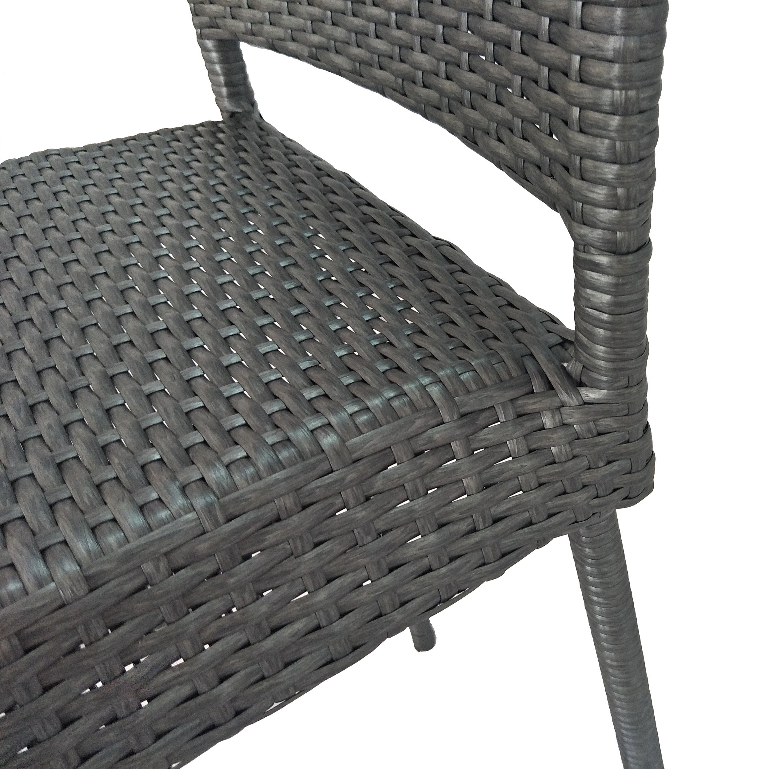 29" Outdoor Rattan Armless Barstools, Set of 2