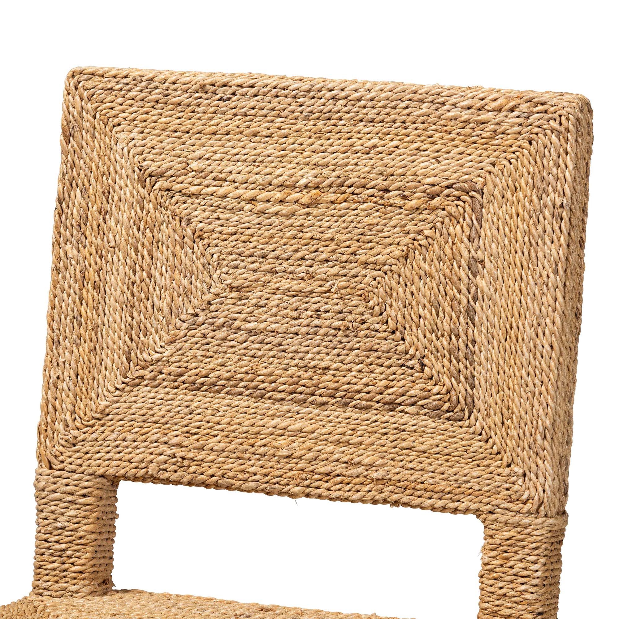 Harper Seagrass and Mahogany Wood Counter Stool